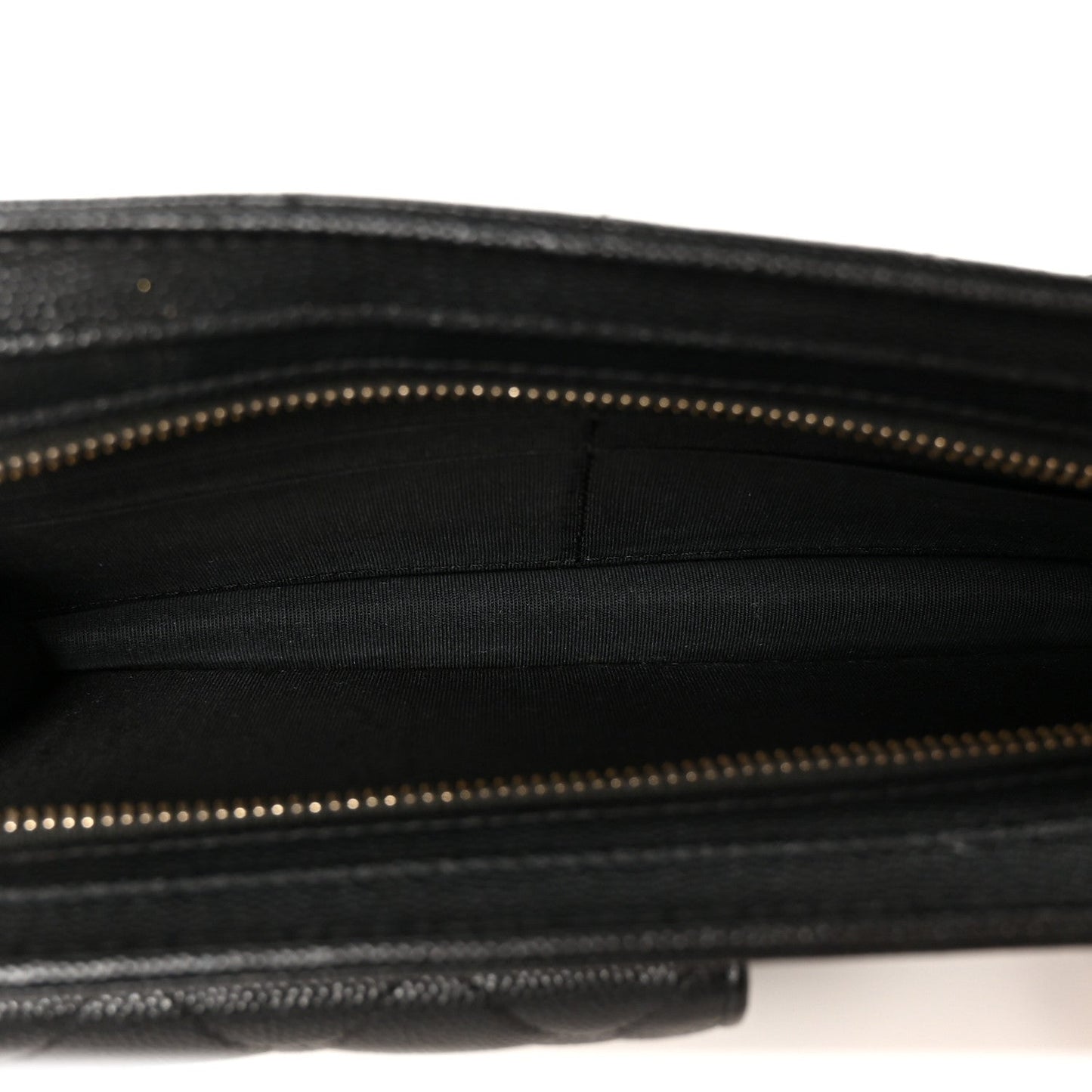 Caviar Quilted In & Out Chain Wallet Black