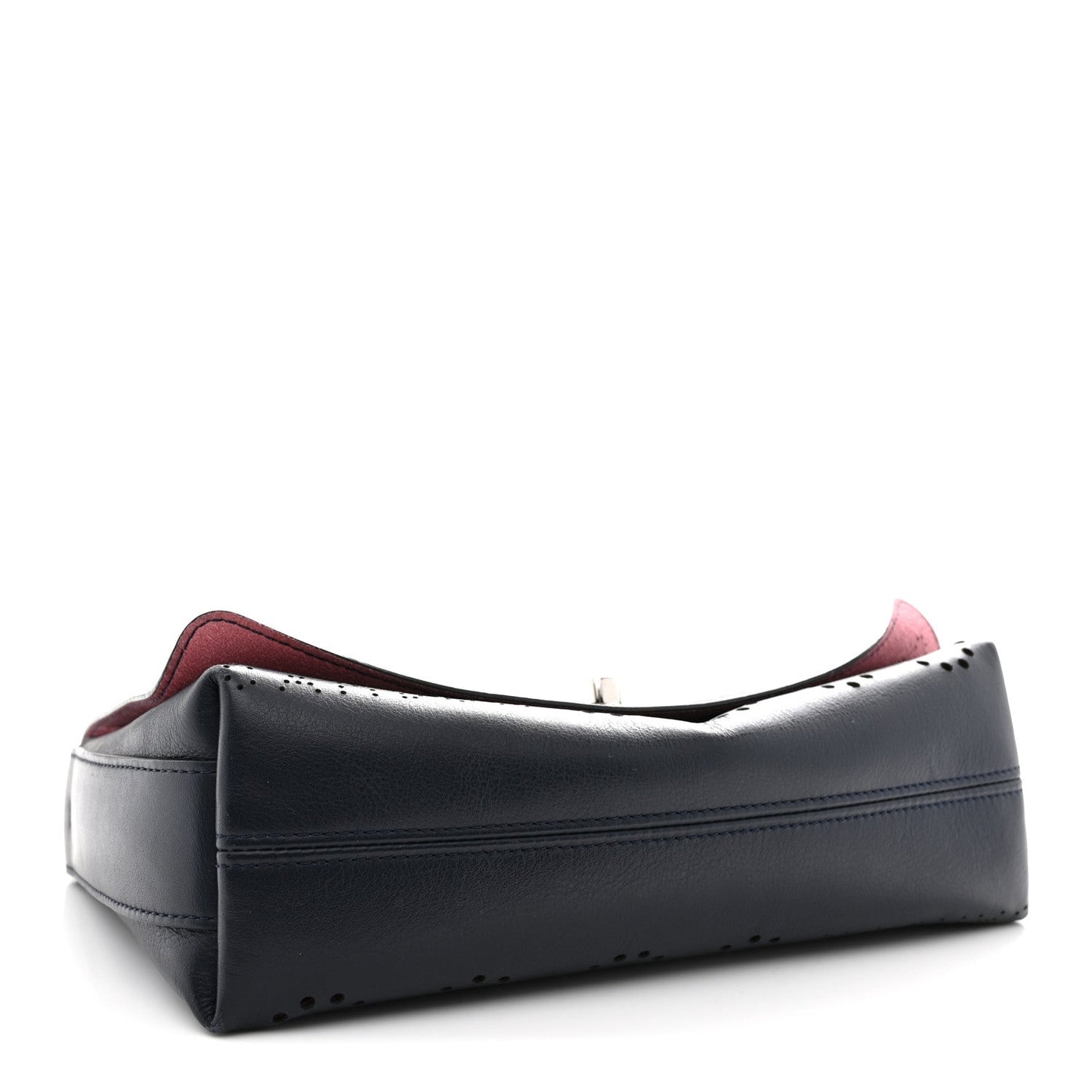 Calfskin Tweed Eyelet Flap Bag Navy