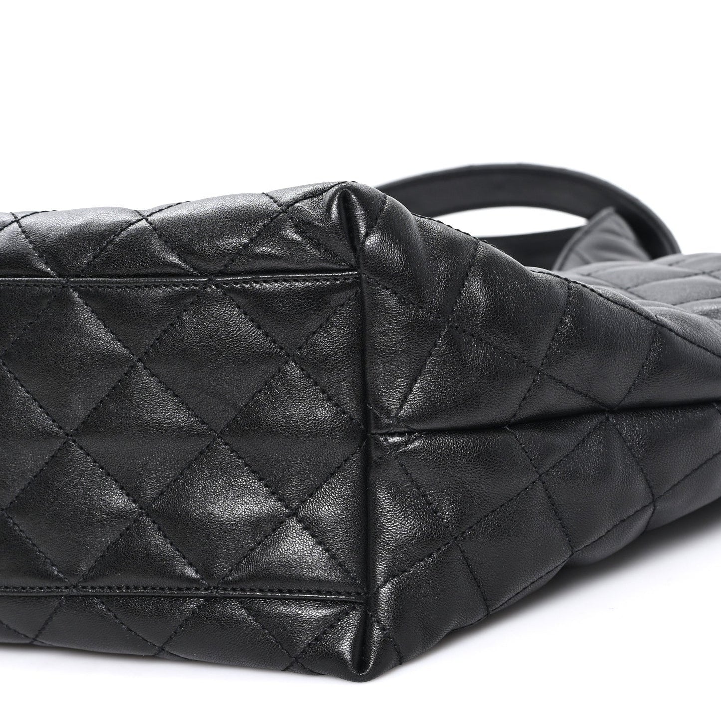 Lambskin Quilted Medium Icare Shopping Tote Black