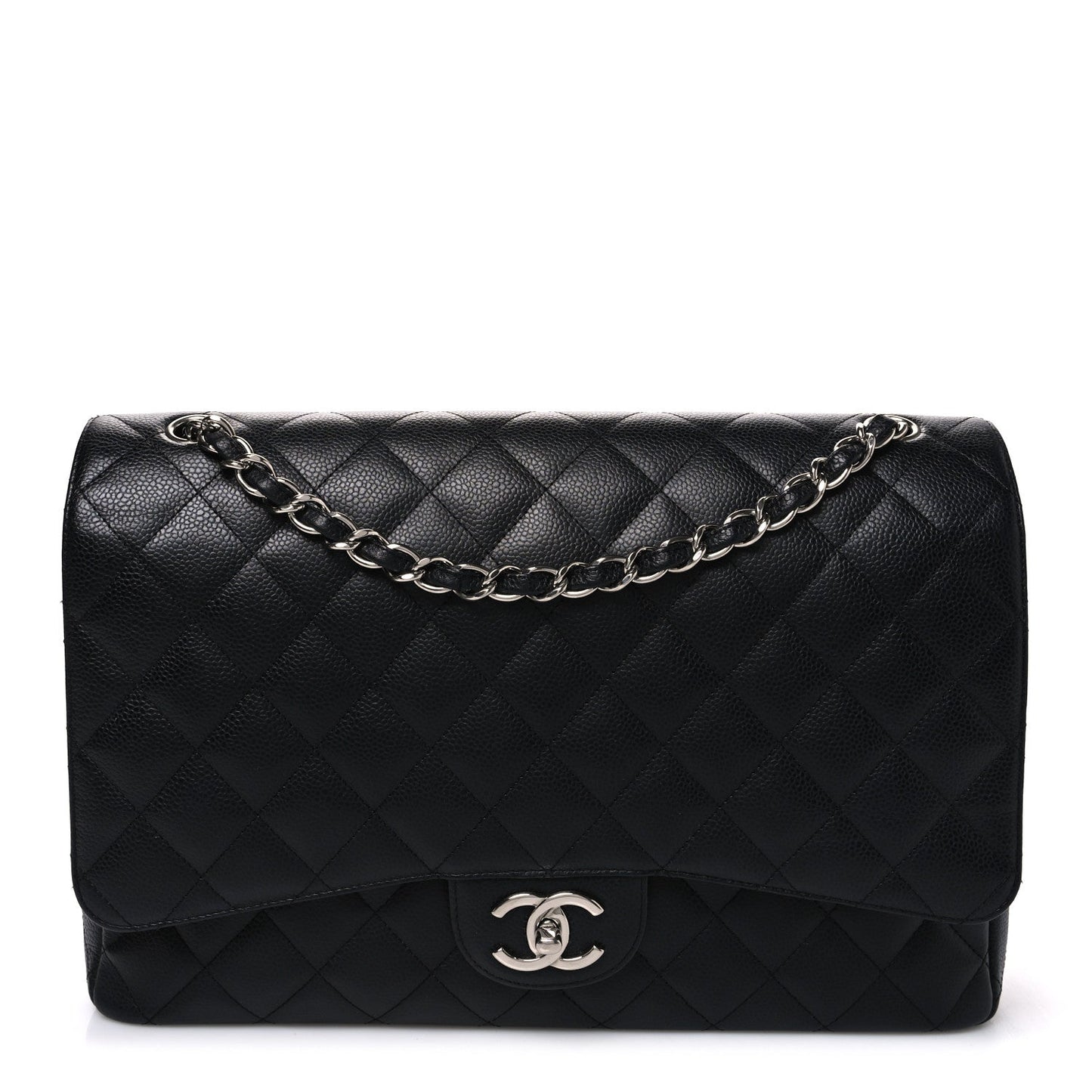 Caviar Quilted Maxi Double Flap Black