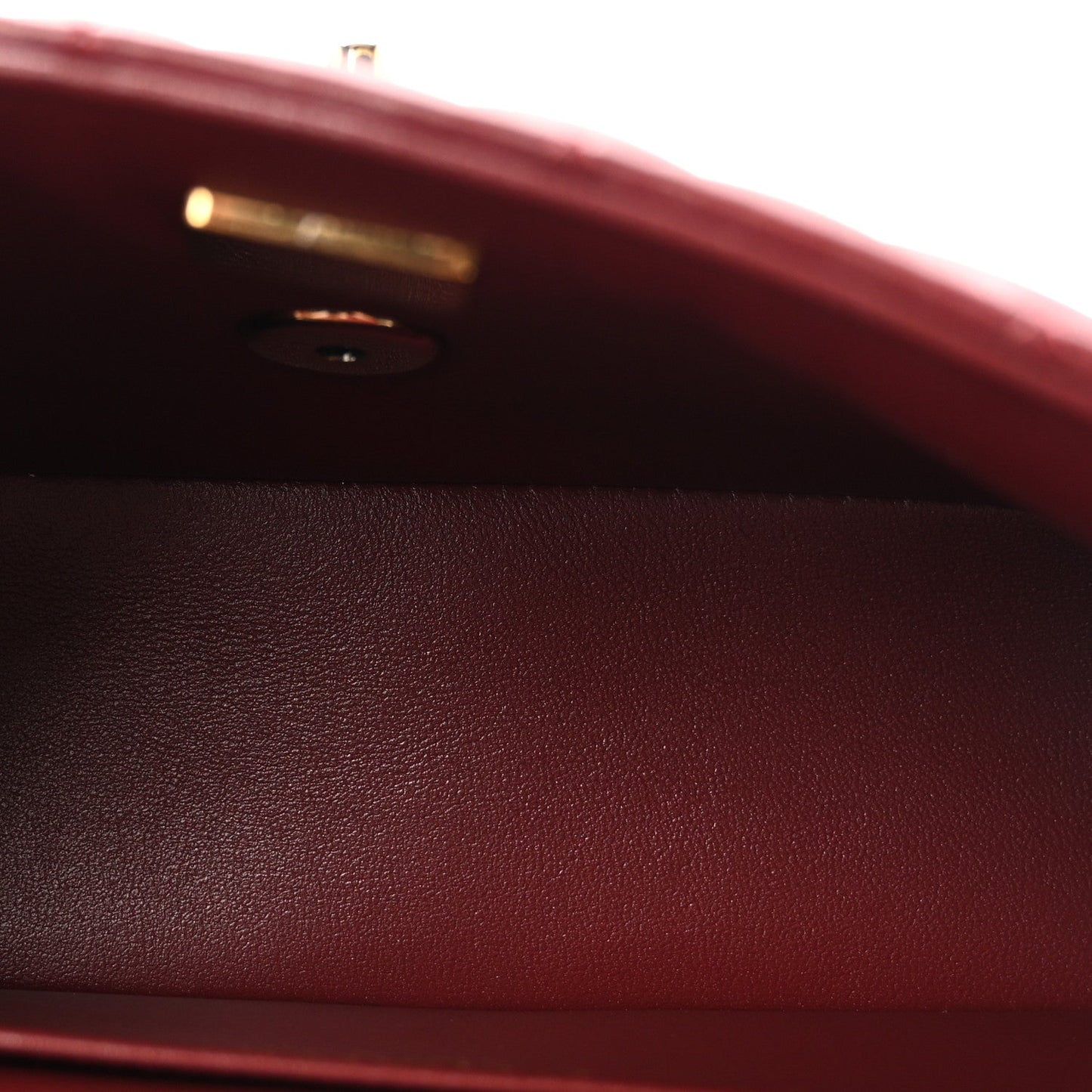 Lambskin Quilted Mini Rectangular Flap Burgundy