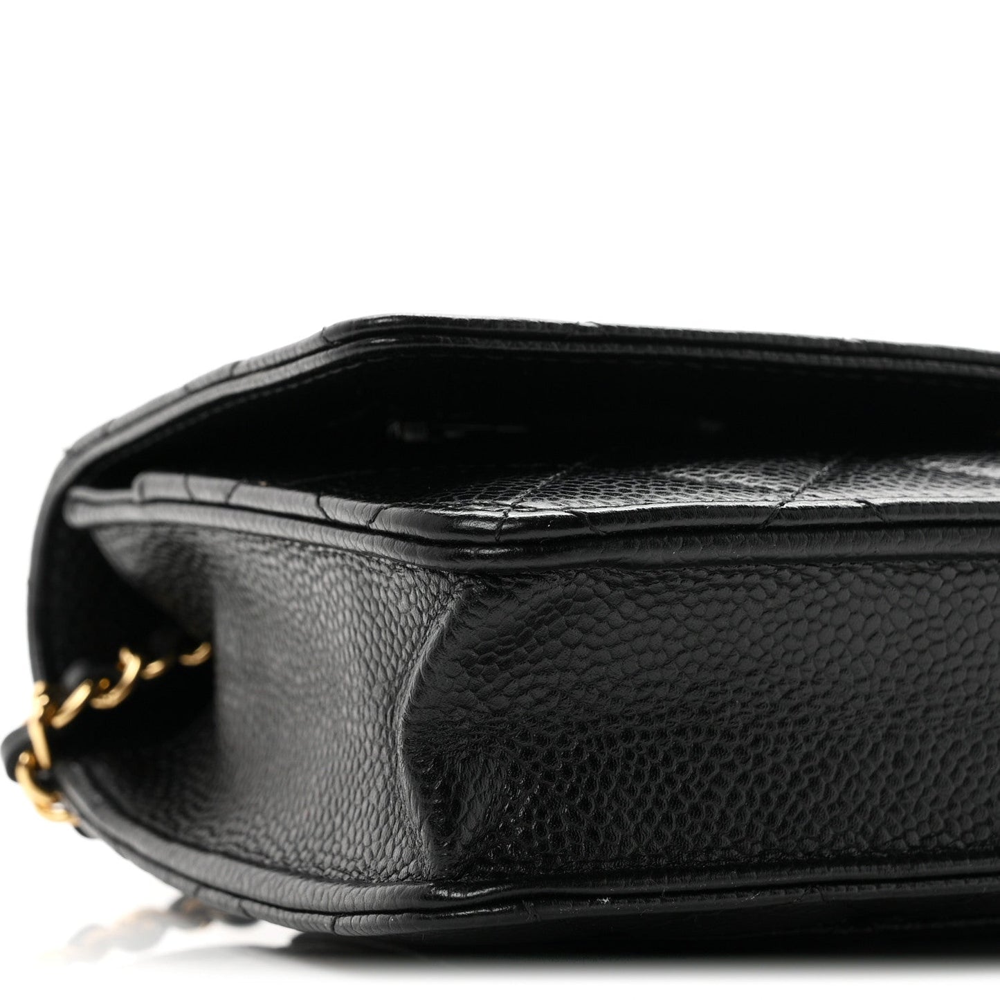 Caviar Quilted Wallet on Chain WOC Black