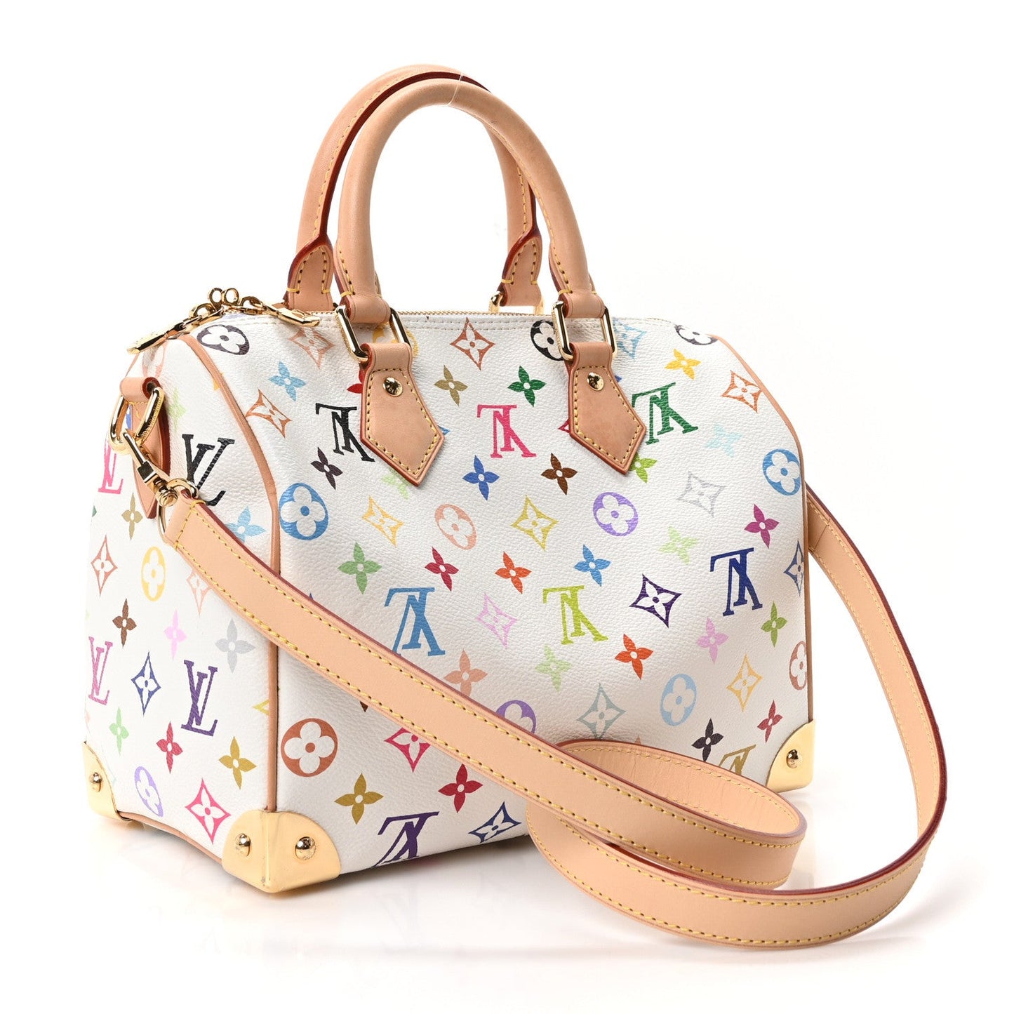 LV X TM Monogram Multicolor Speedy Bandouliere 25 White
