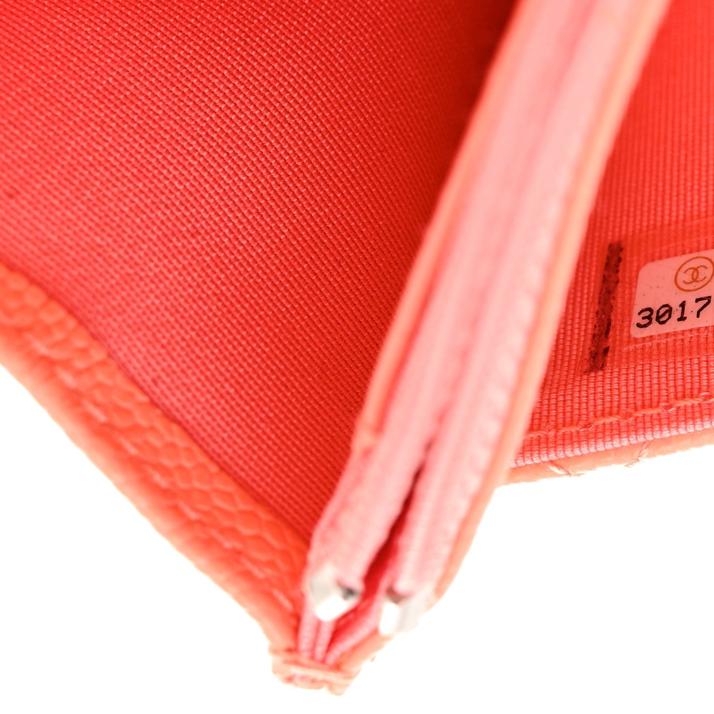 Caviar Quilted Wallet on Chain WOC Coral