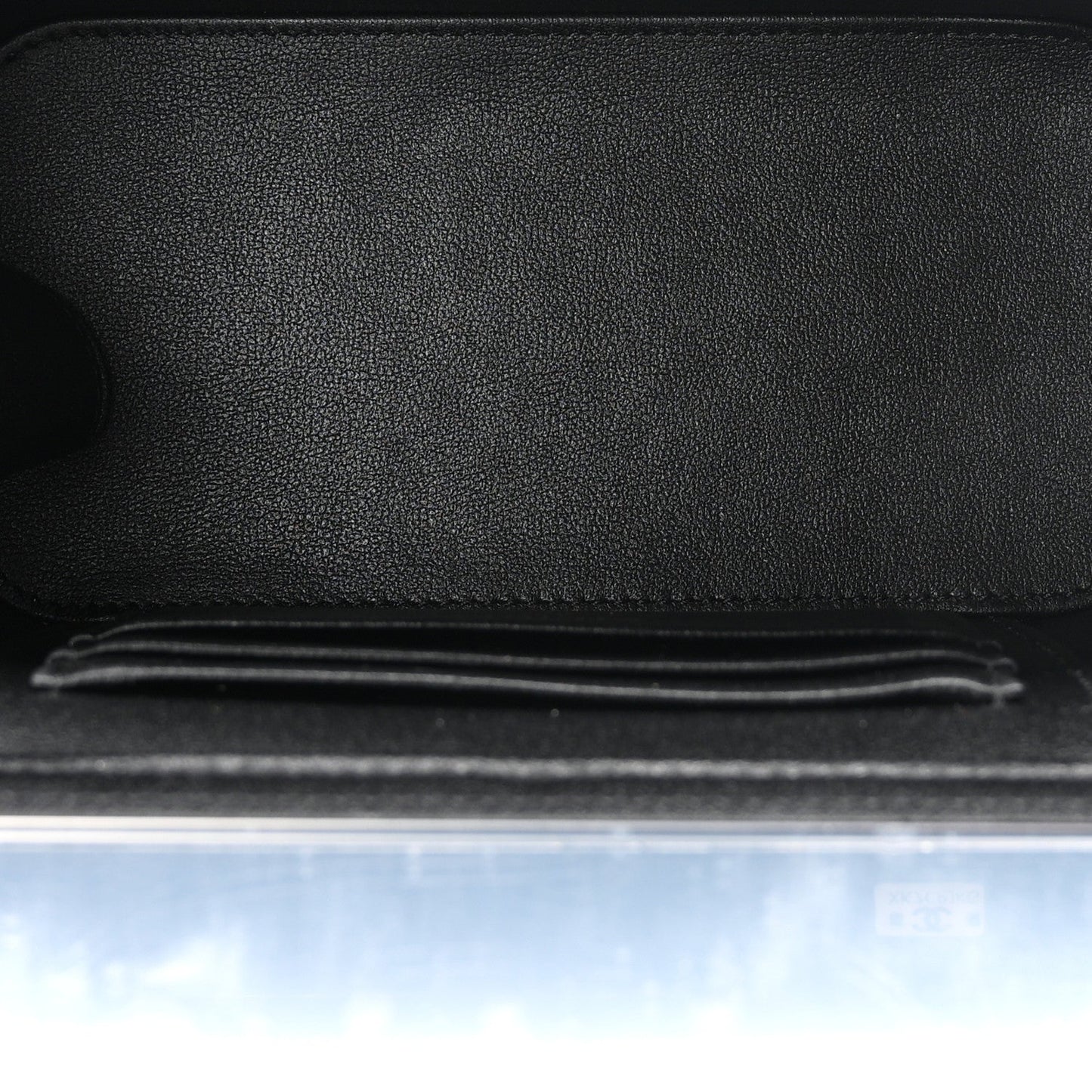 Lambskin Quilted Enamel Coco Casino Small Vanity Case With Chain Black
