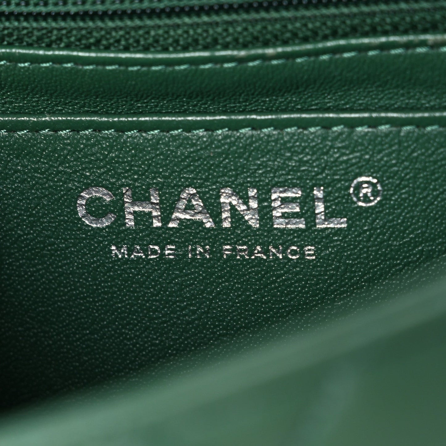 Lambskin Quilted Mini Square Flap Green
