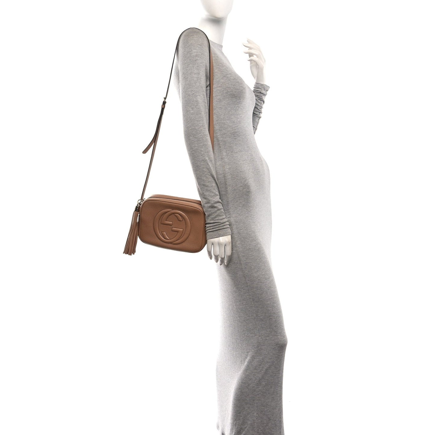 Pebbled Calfskin Small Soho Disco Bag Camelia