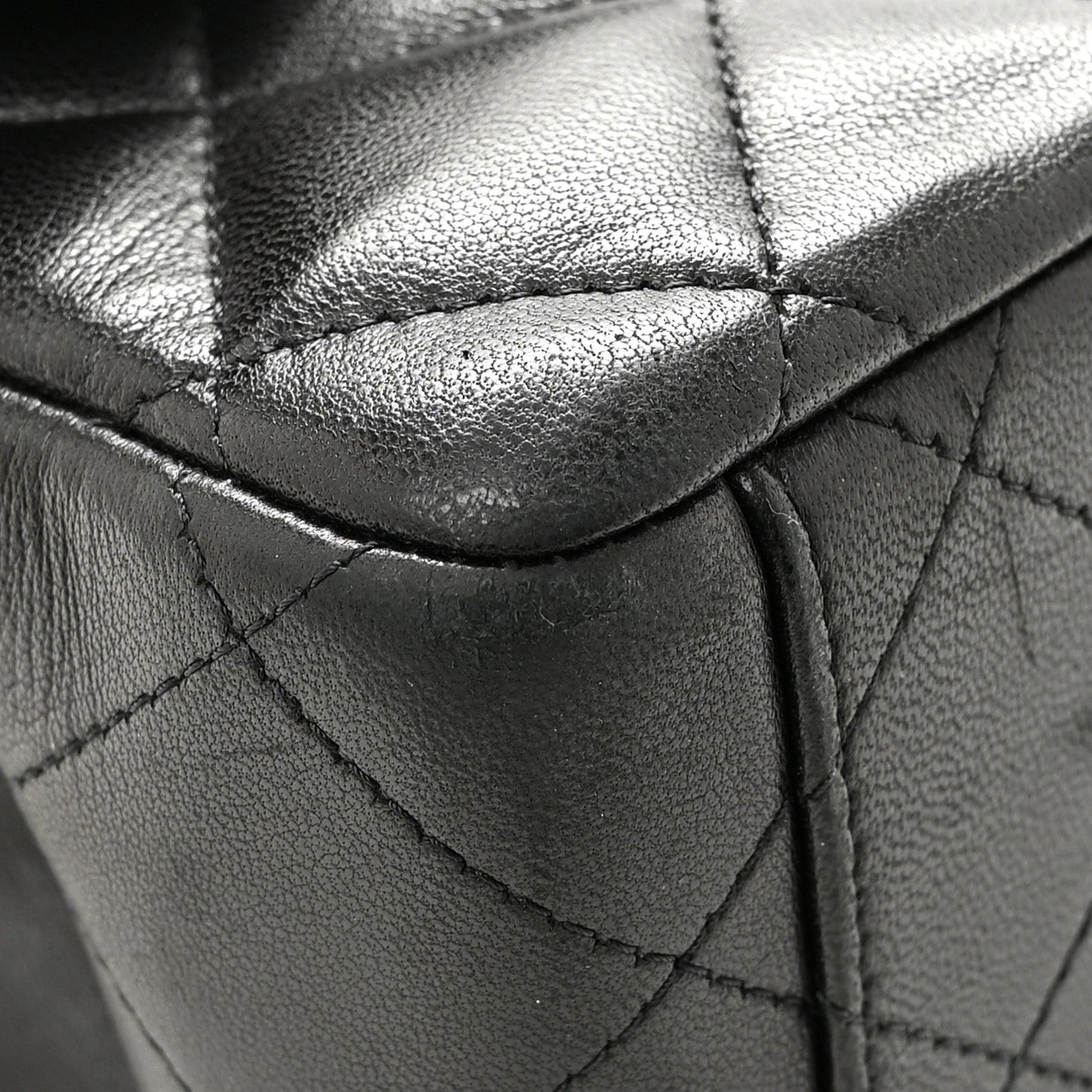 Lambskin Quilted Maxi Double Flap Black