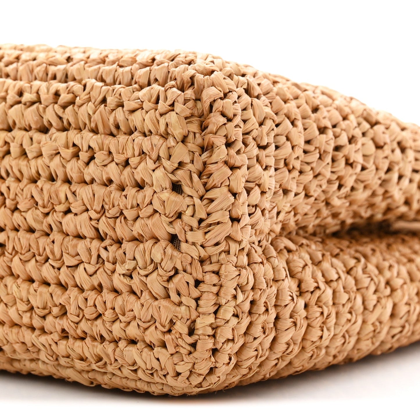 Braided Raffia Nano Kelly Flap Bag Dark Beige