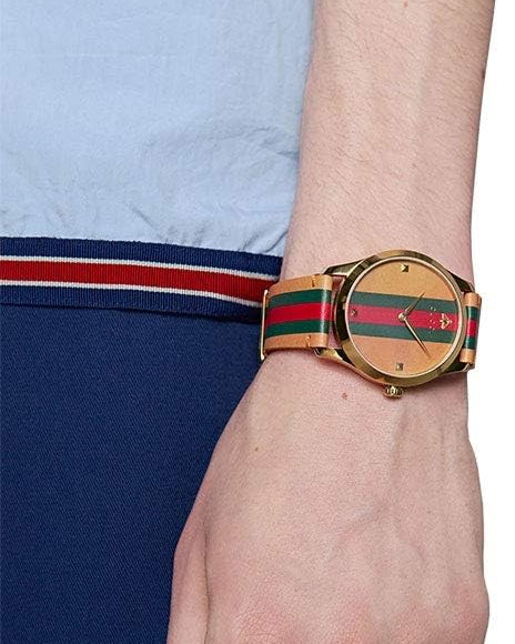 Gucci G Timeless Quartz Brown Dial Brown Leather Strap Unisex Watch - YA1264077