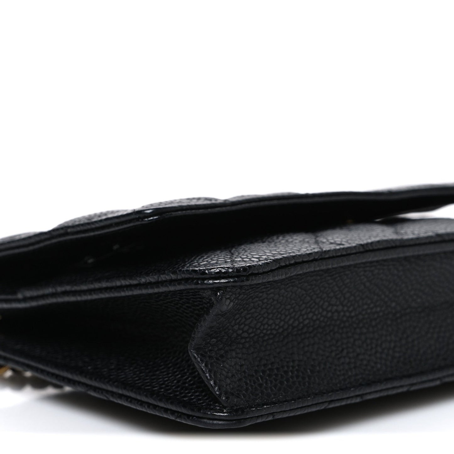 Caviar Quilted Wallet on Chain WOC Black