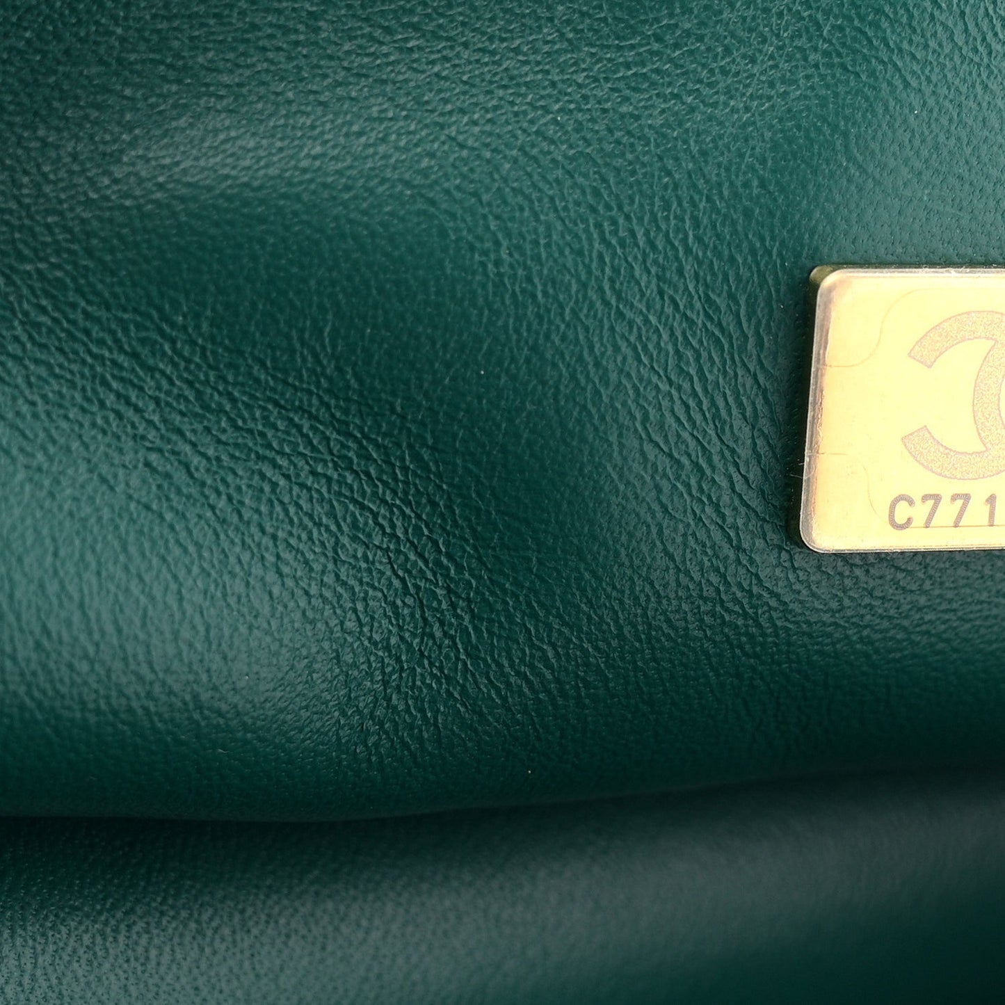Shearling Lambskin Quilted Small Vanity Case Green