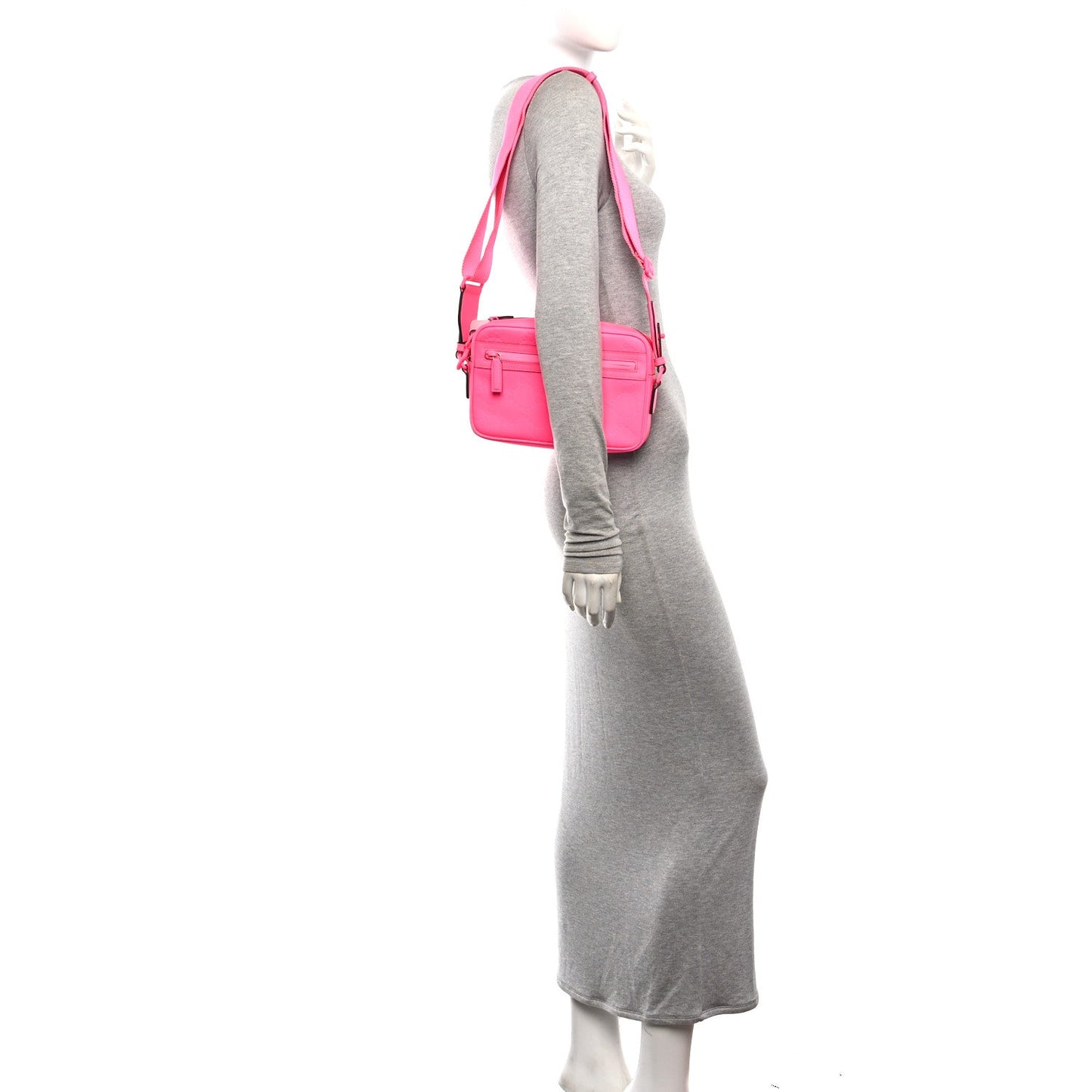 Rubber Effect Monogram GG Crossbody Bag Fluorescent Fuchsia