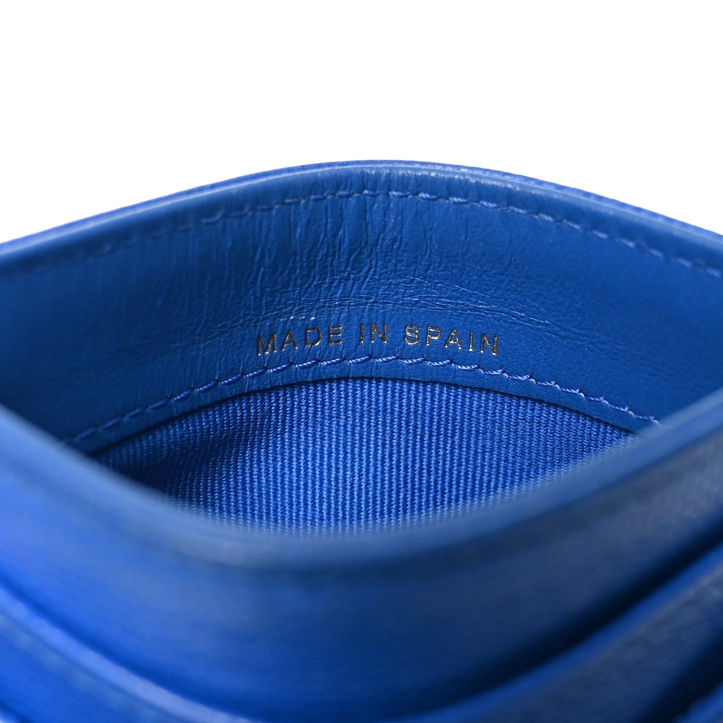 Caviar Quilted Card Holder Blue