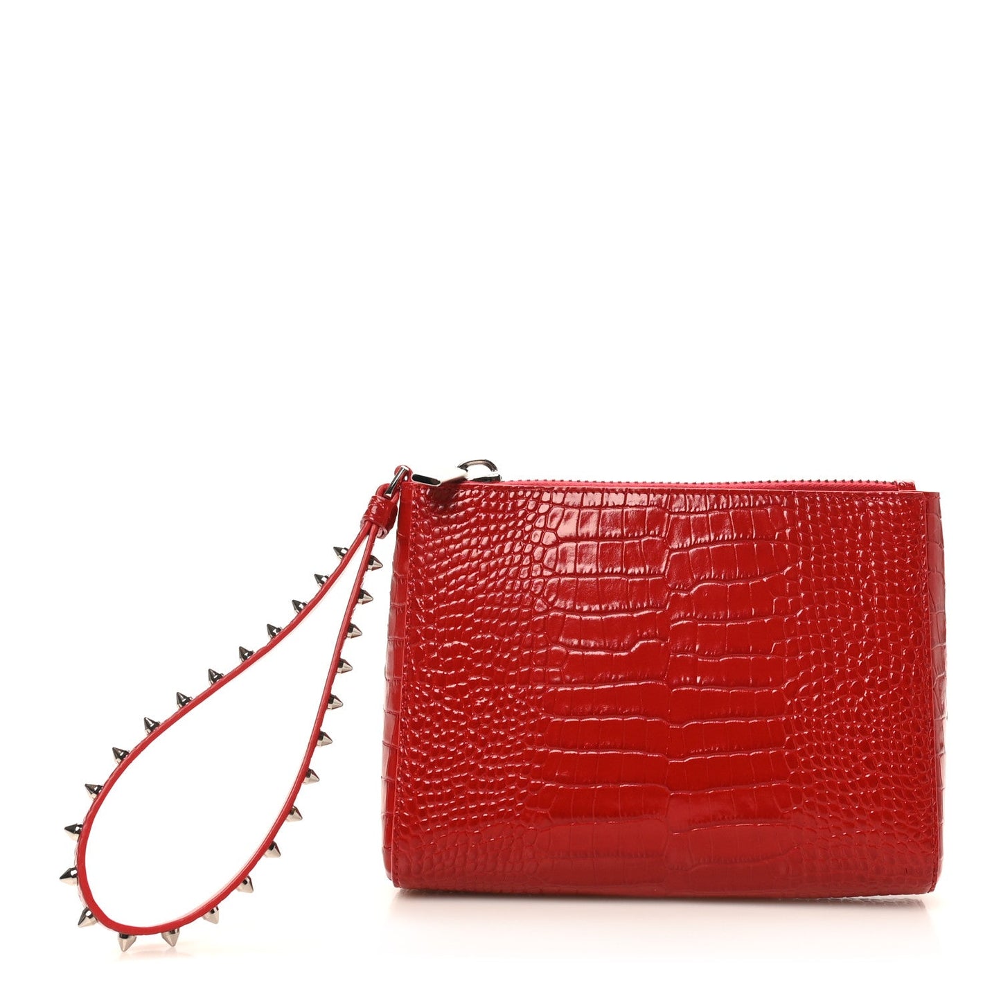 Calfskin Crocodile Embossed Mini Cabata Pouch Loubi
