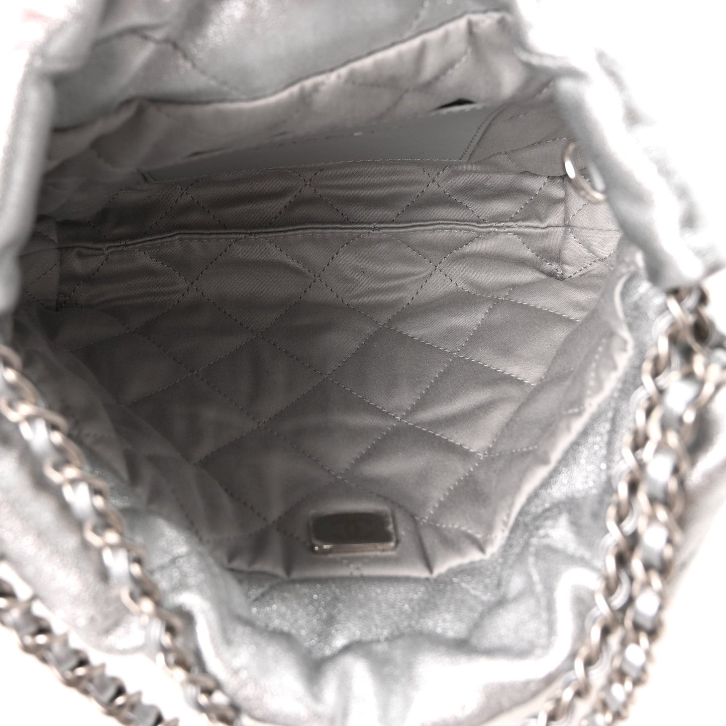 Metallic Lambskin Quilted Mini Chanel 22 Silvery