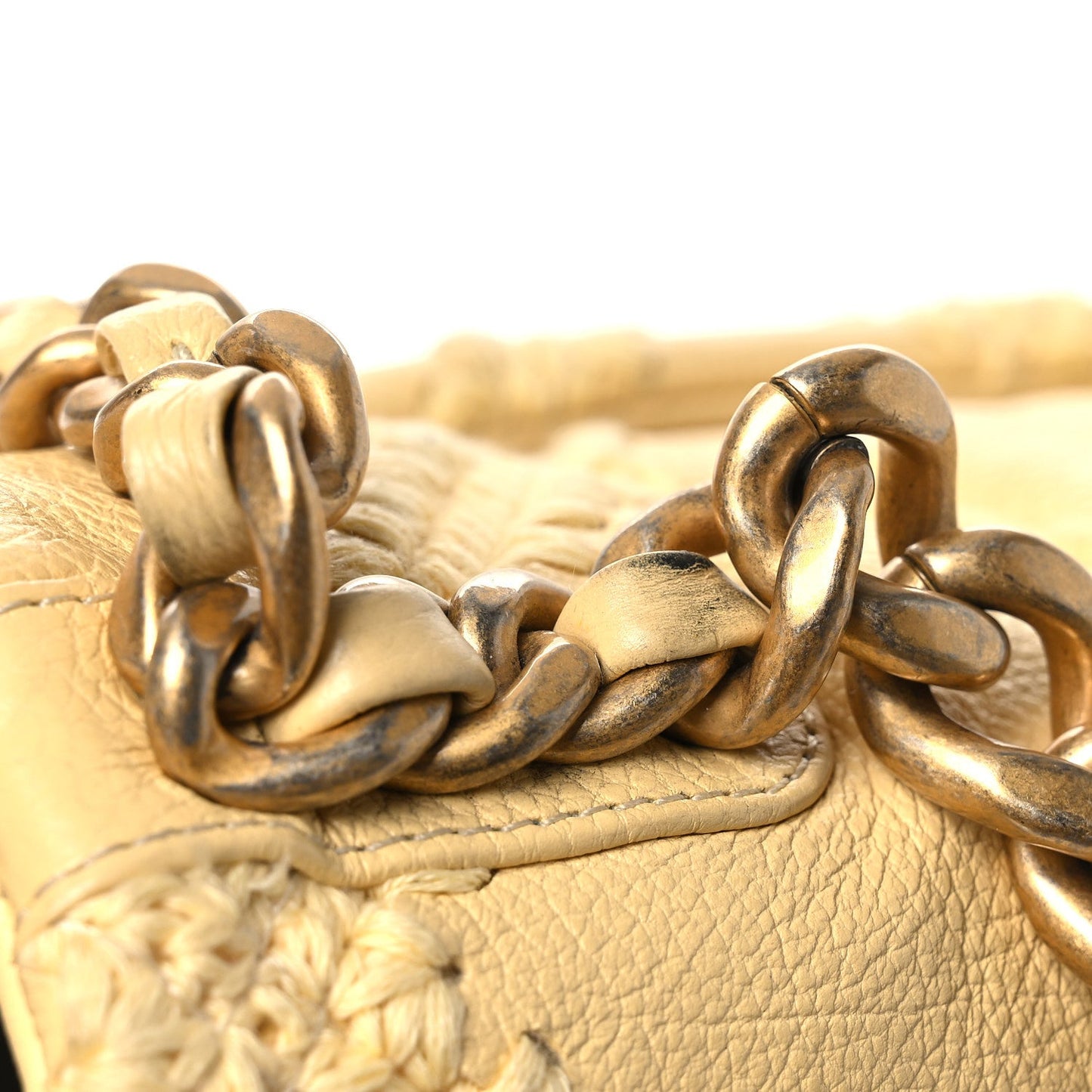 Calfskin Crochet Medium Chanel 19 Flap Yellow
