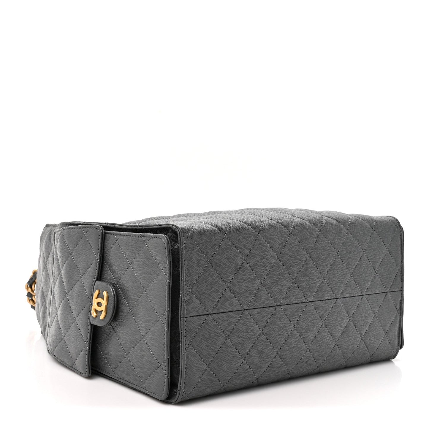 Caviar Quilted Medium Chanel 25 Handbag Dark Grey