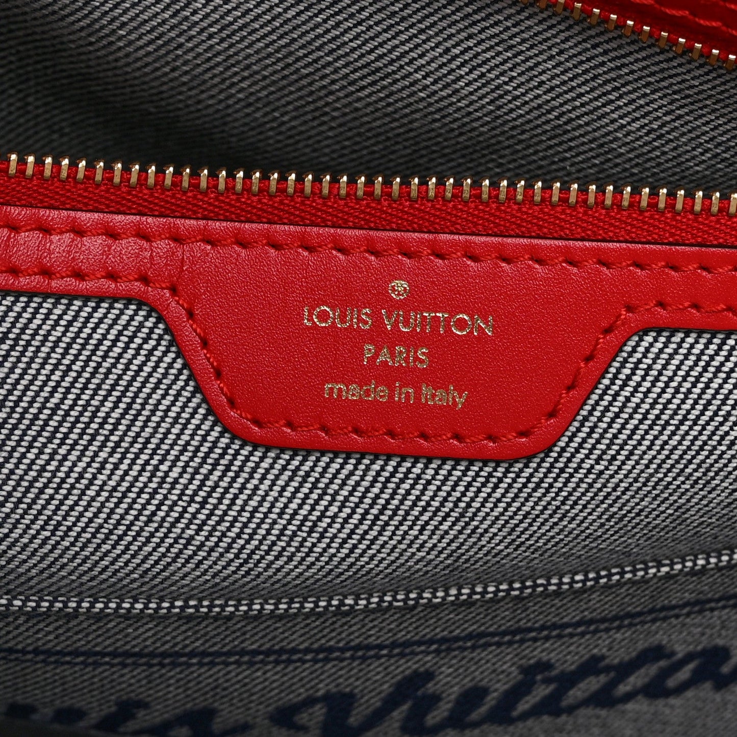 Denim Damier Monogram Onthego Blue Rouge