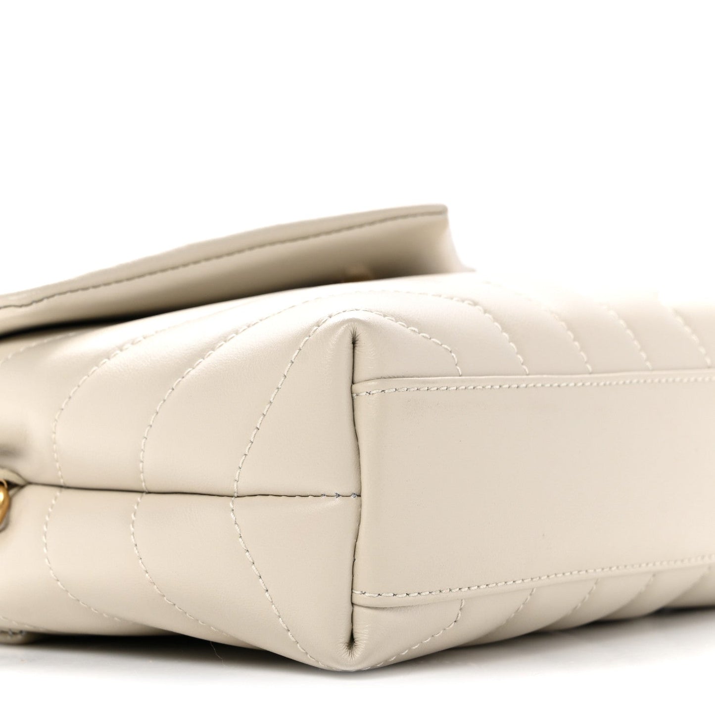Calfskin Y Quilted Monogram Toy Loulou Crossbody Bag Blanc Vintage