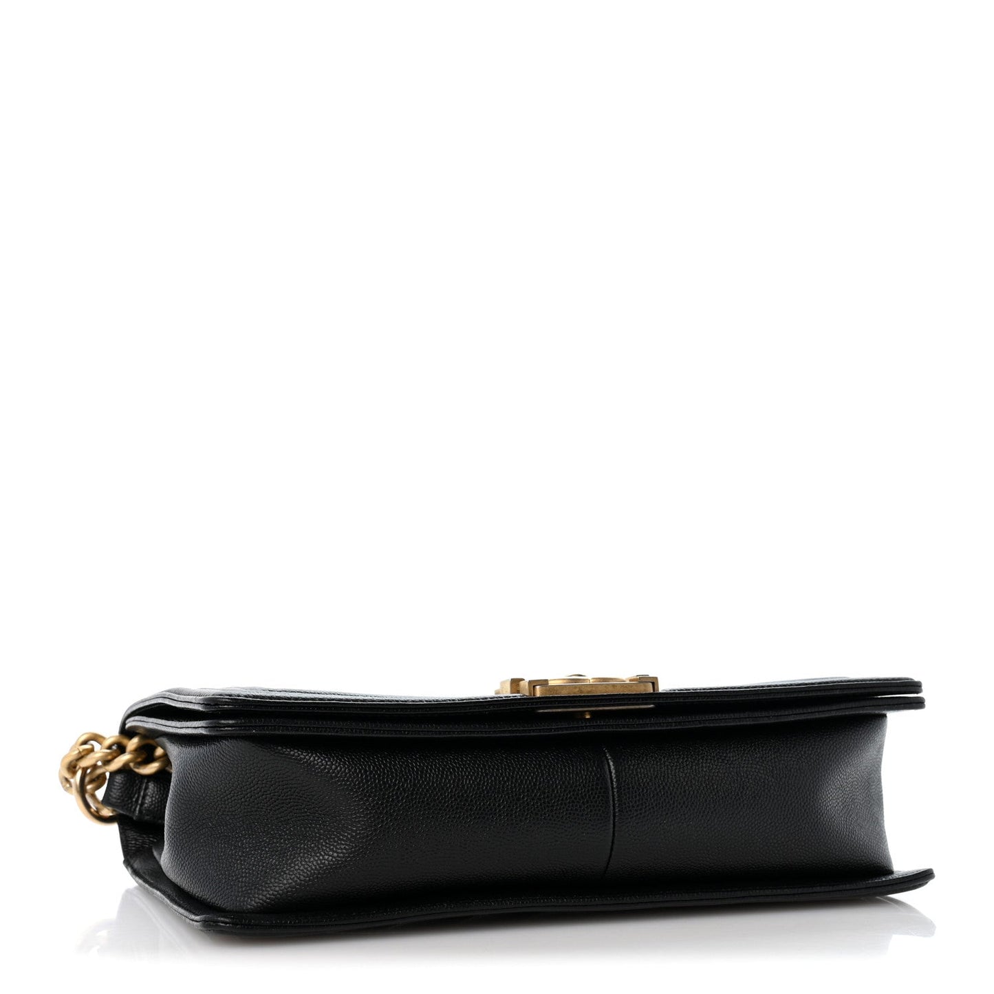 Caviar Chevron Quilted New Medium Boy Flap Black