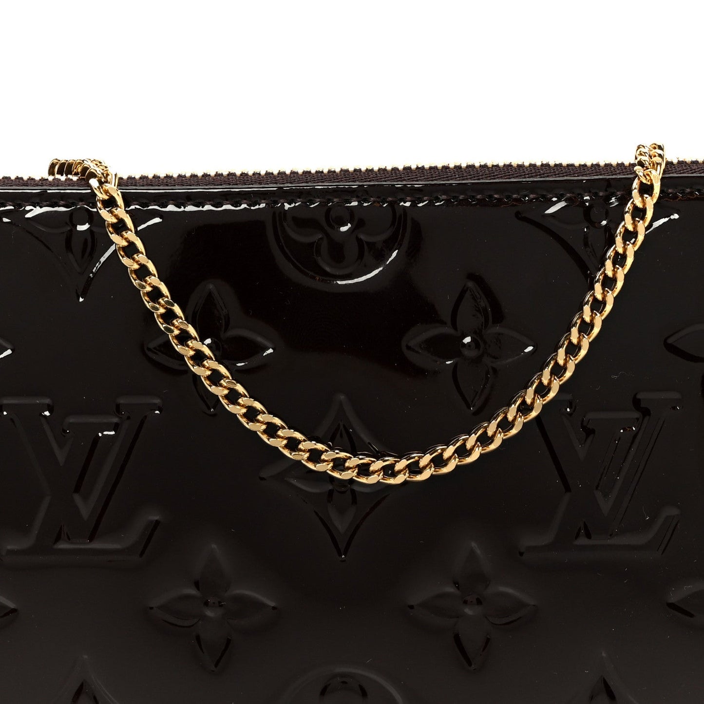 Vernis Monogram Mini Pochette Accessories Amarante