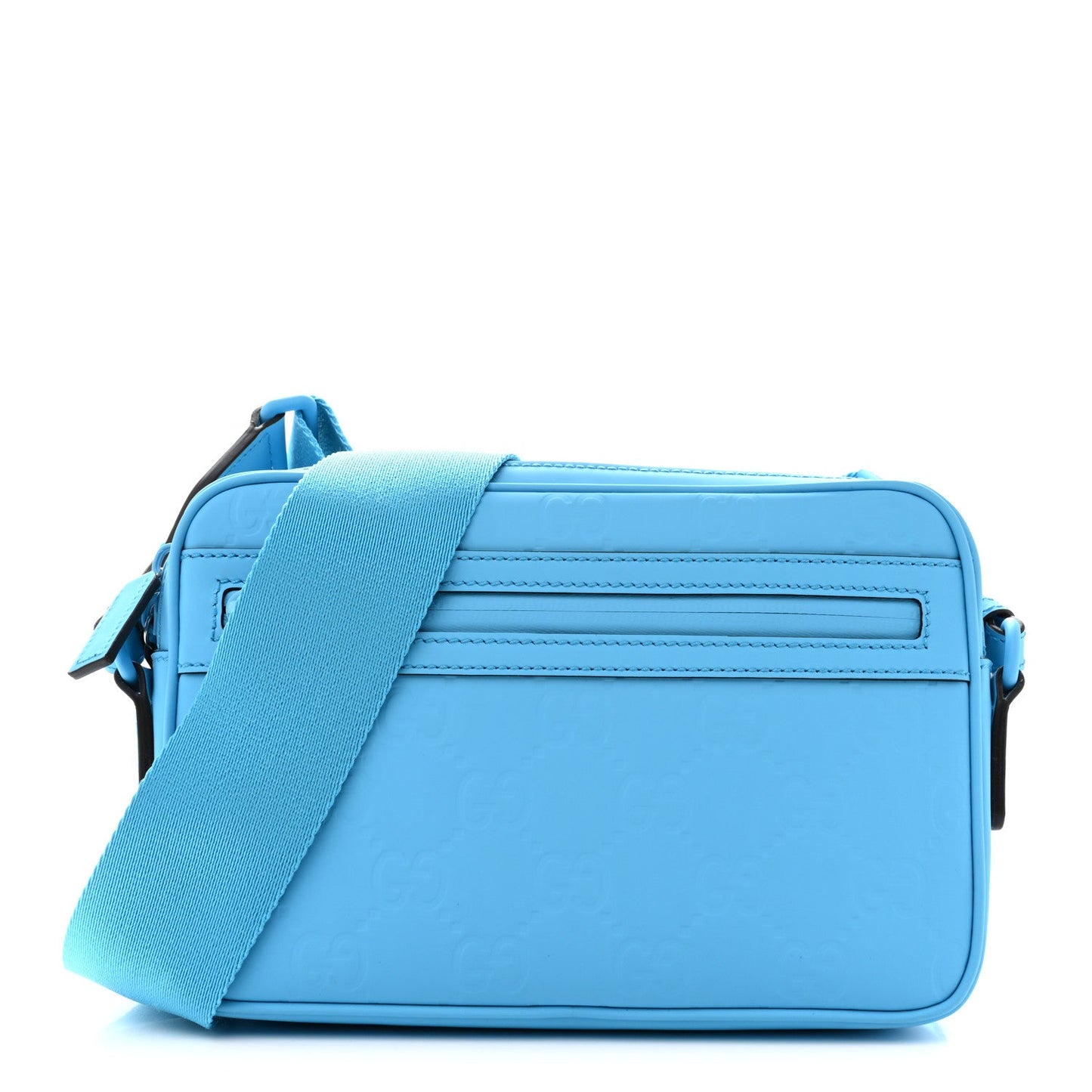 Rubber Effect Monogram GG Crossbody Bag Bright Blue