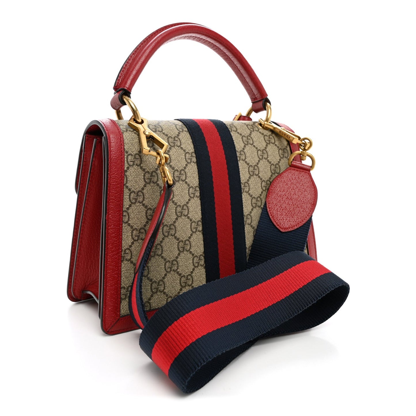 GG Supreme Monogram Small Queen Margaret Top Handle Bag Red