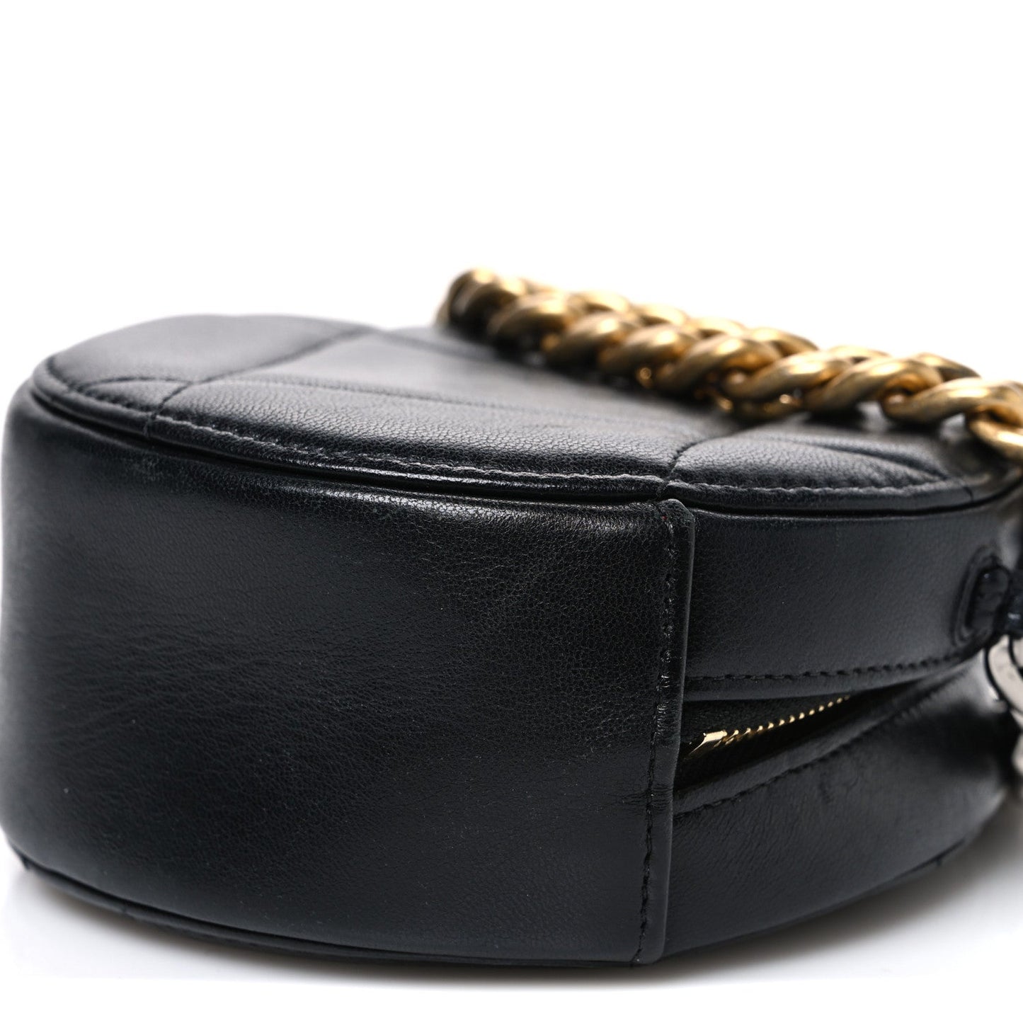 Lambskin Quilted Chanel 19 Round Clutch With Chain Black