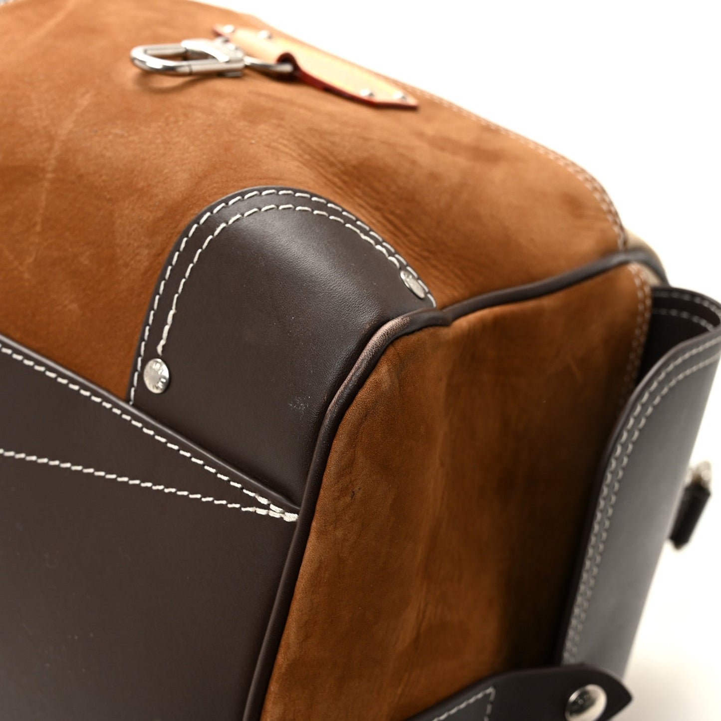 X NIGO Suede Monogram Keepall Bandouliere 50 Tan