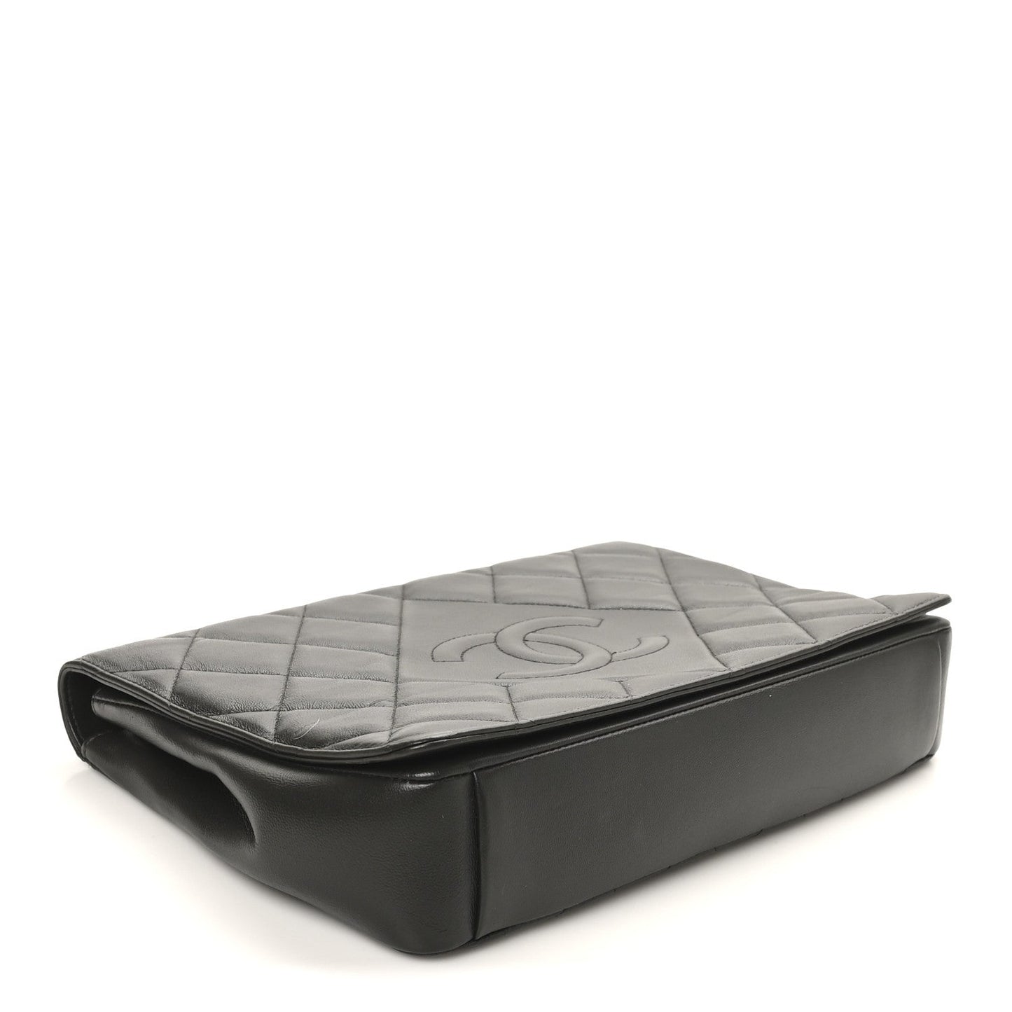 Lambskin Quilted Large Diamond CC Flap Black