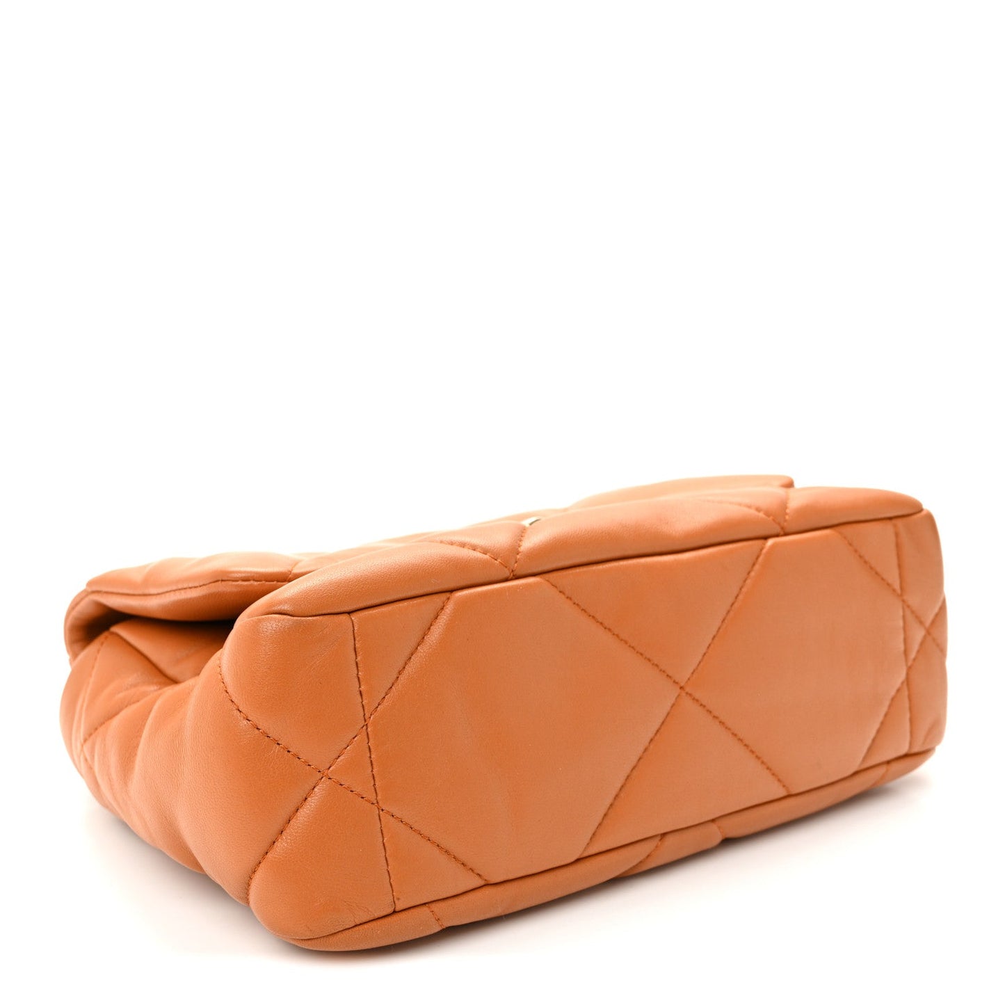Lambskin Quilted Medium Chanel 19 Flap Light Brown