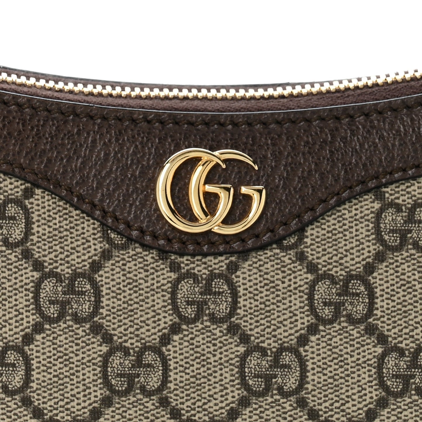 GG Supreme Monogram Textured Dollar Calfskin Small Ophidia Hobo Beige Ebony New Acero