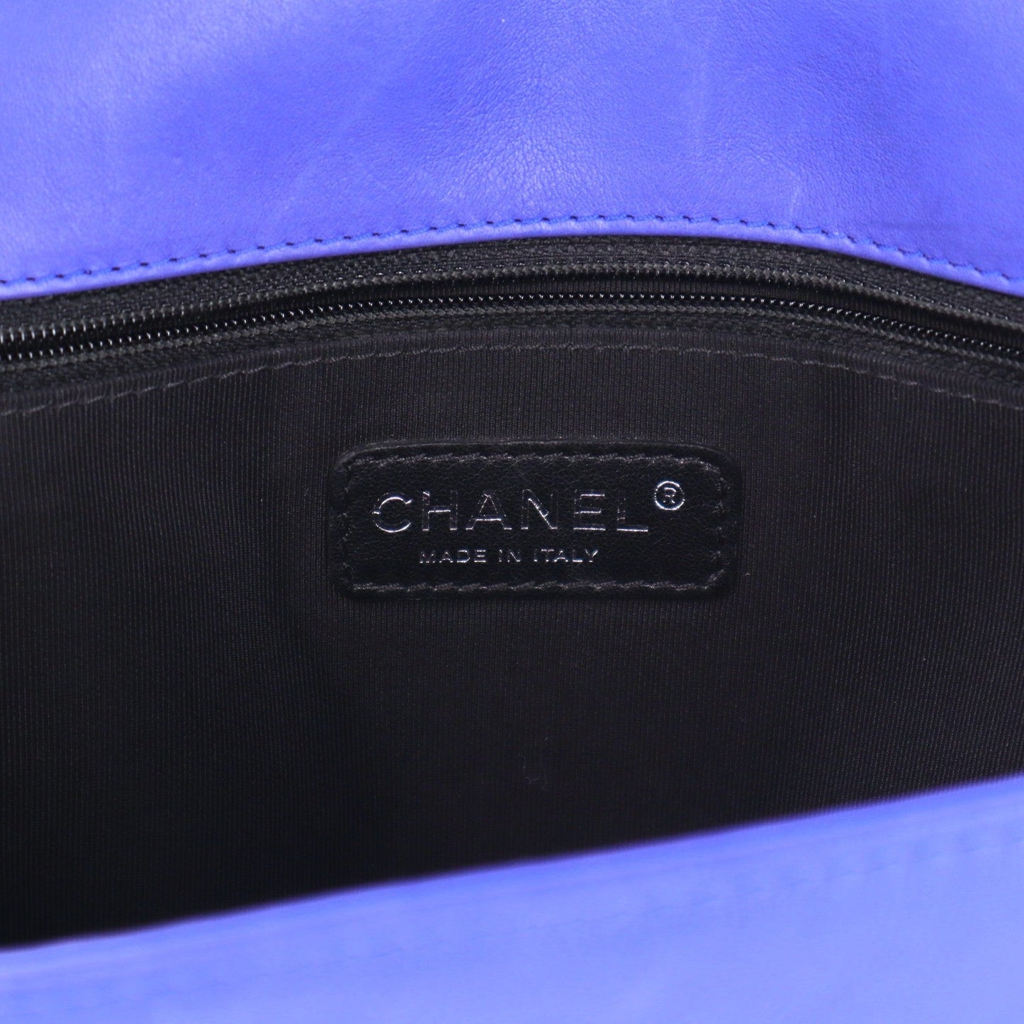 Calfskin Quilted Large Boy Flap Dark Blue