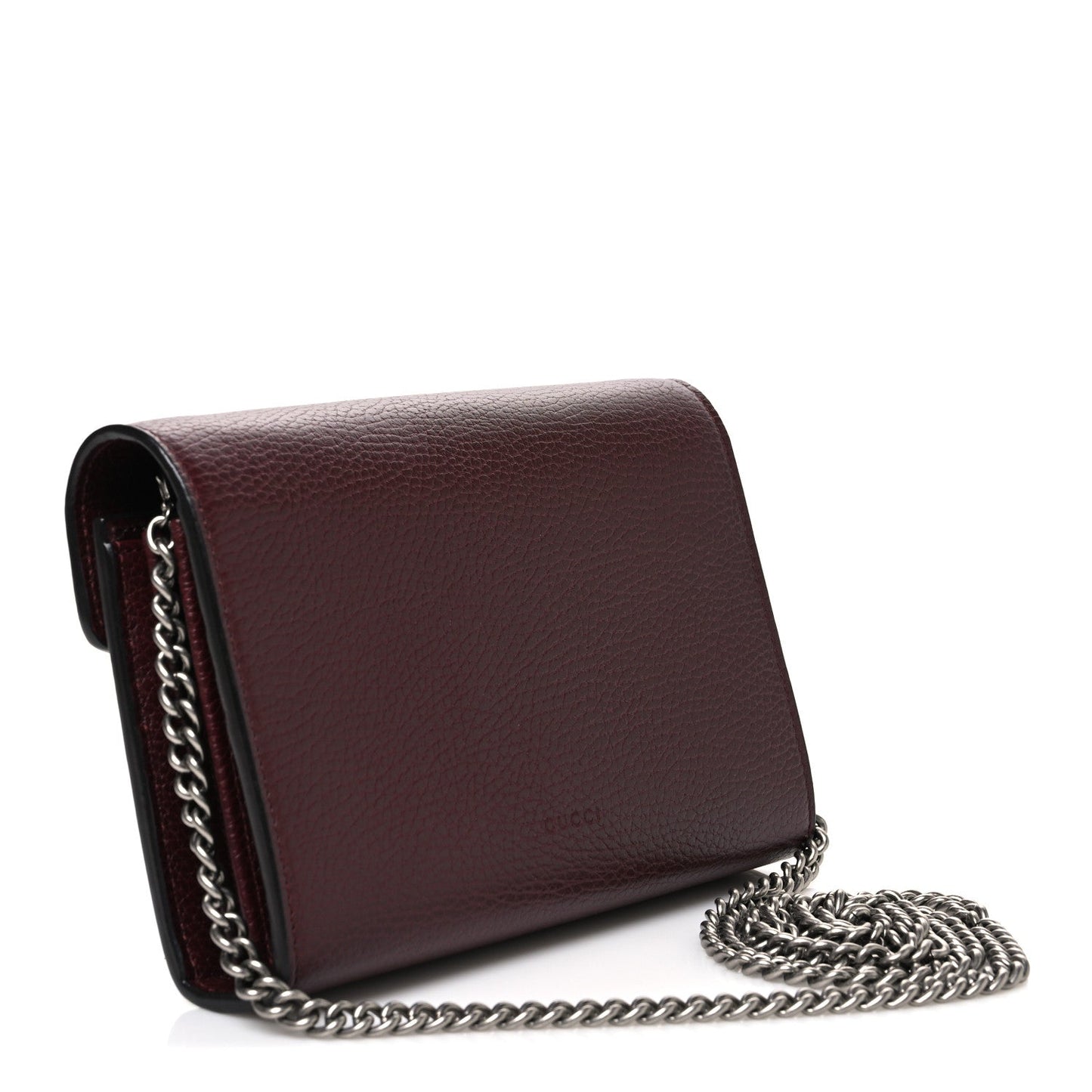 Dollar Calfskin Crystal Mini Dionysus Chain Wallet Vintage Bordeaux