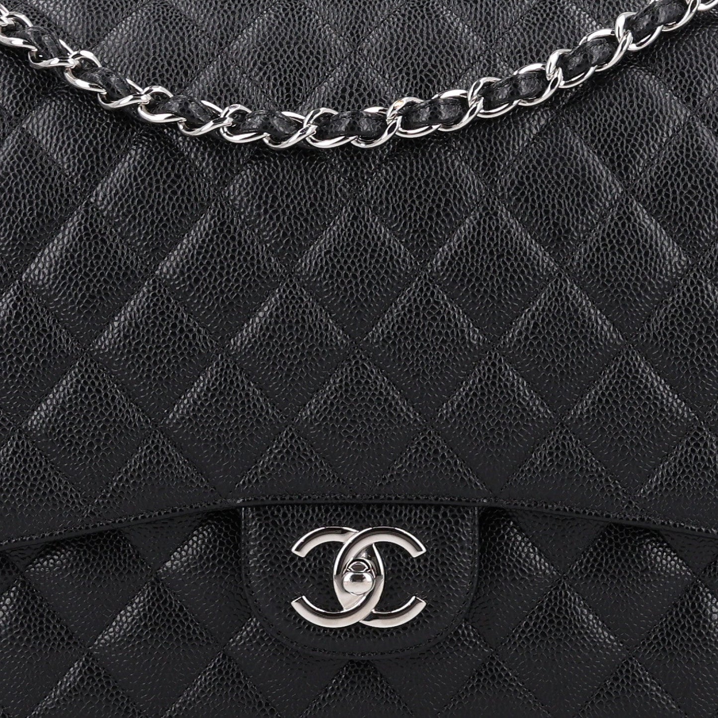Caviar Quilted Maxi Double Flap Black