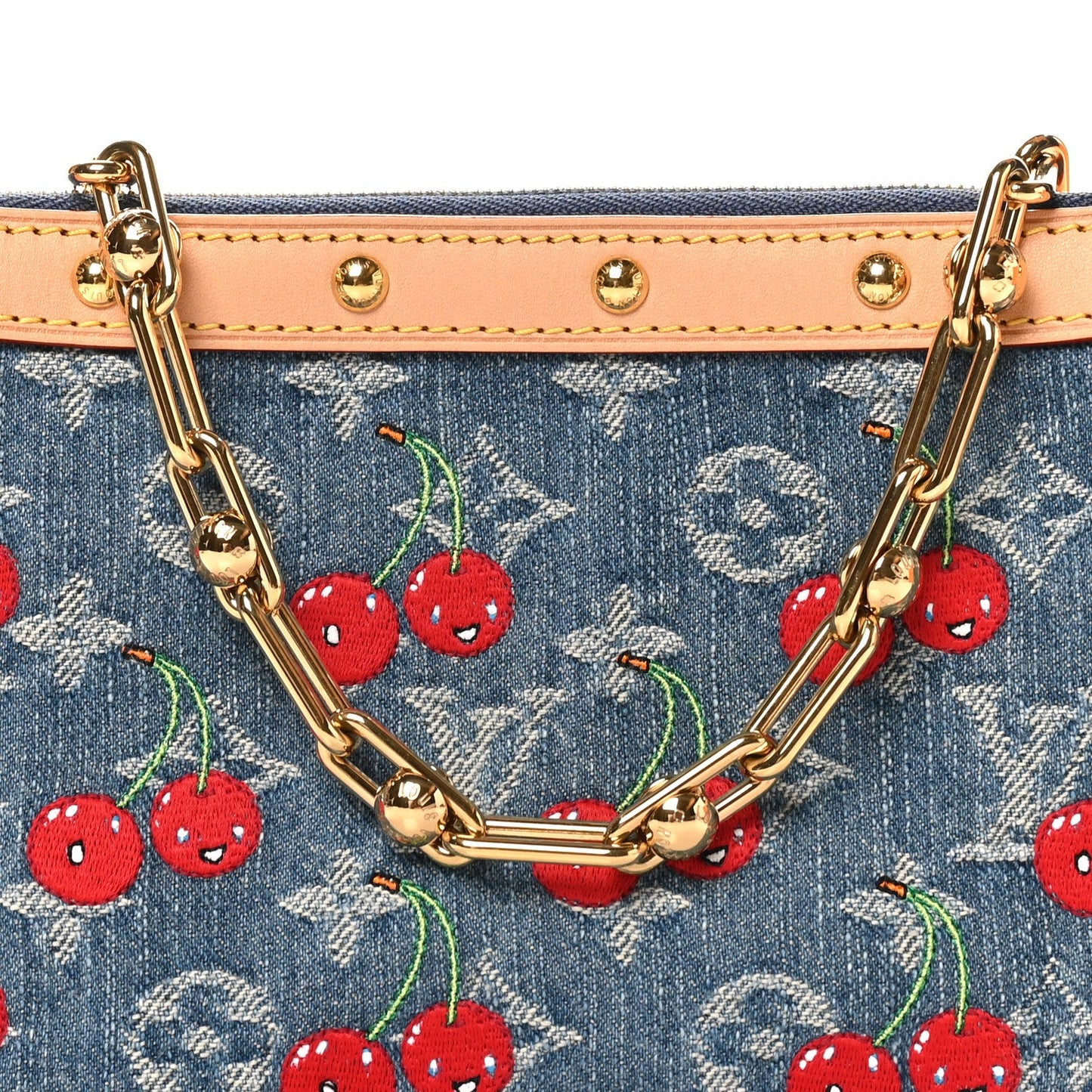 LV X TM Monogram Denim Cerises Pochette Accessories Blue