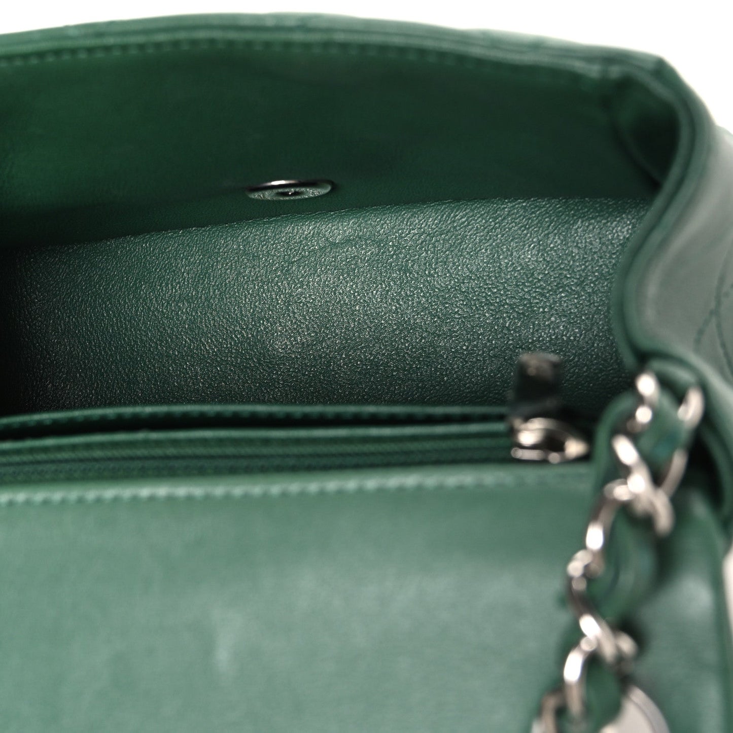 Lambskin Quilted Mini Square Flap Green