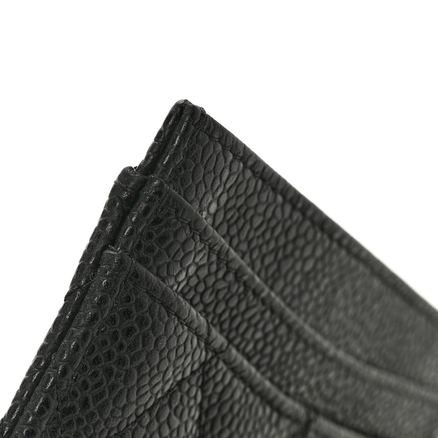 Caviar Quilted Card Holder Black