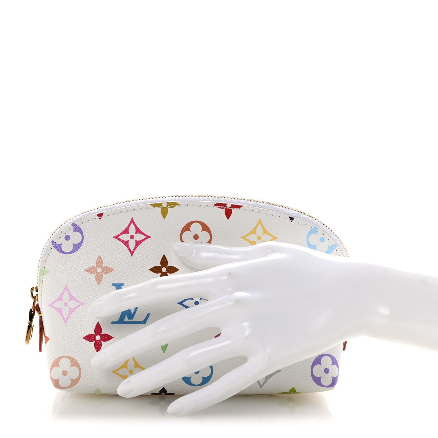 LV x TM Monogram Multicolor Cosmetic Pouch PM White