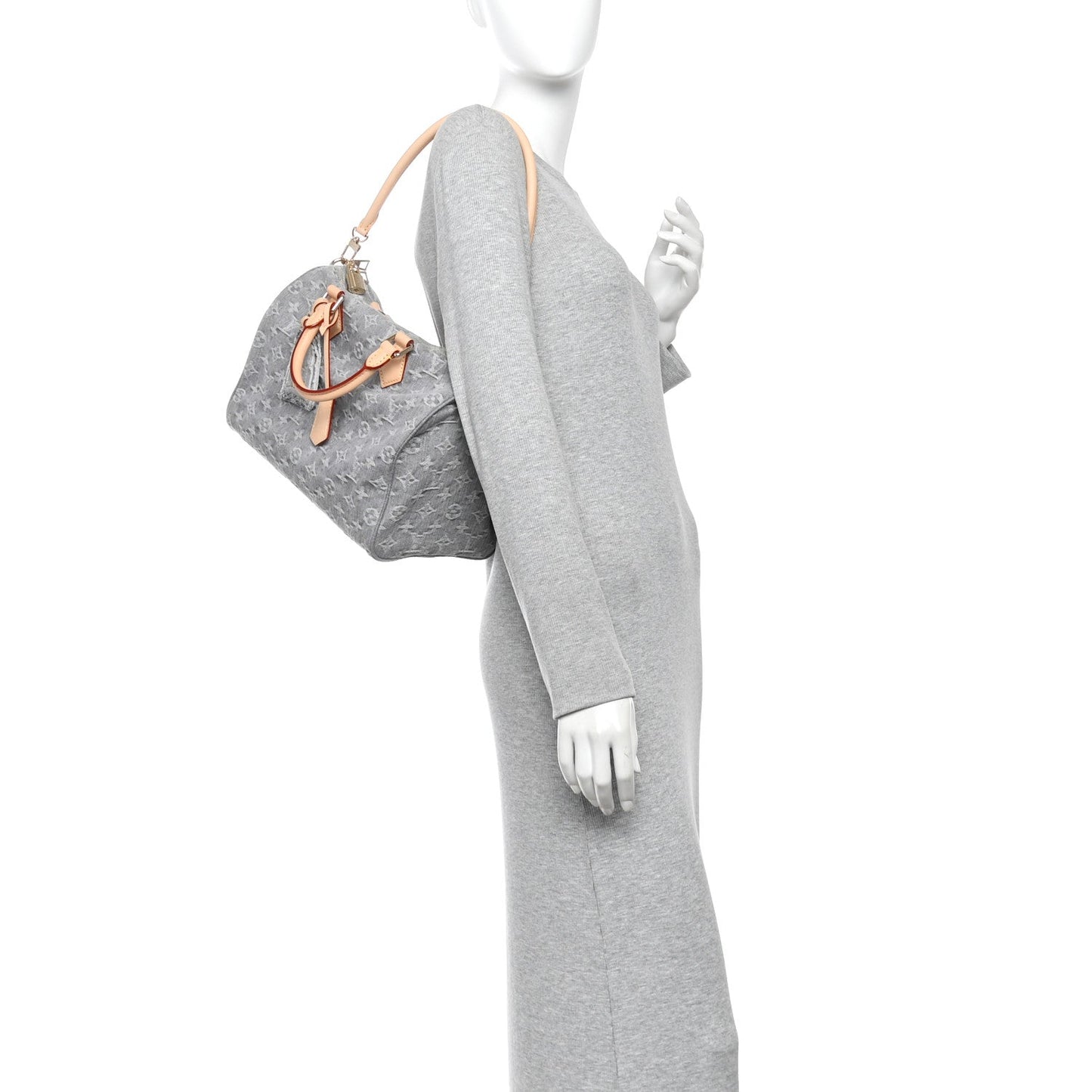 Monogram Denim Speedy Soft 30 Washed Gray