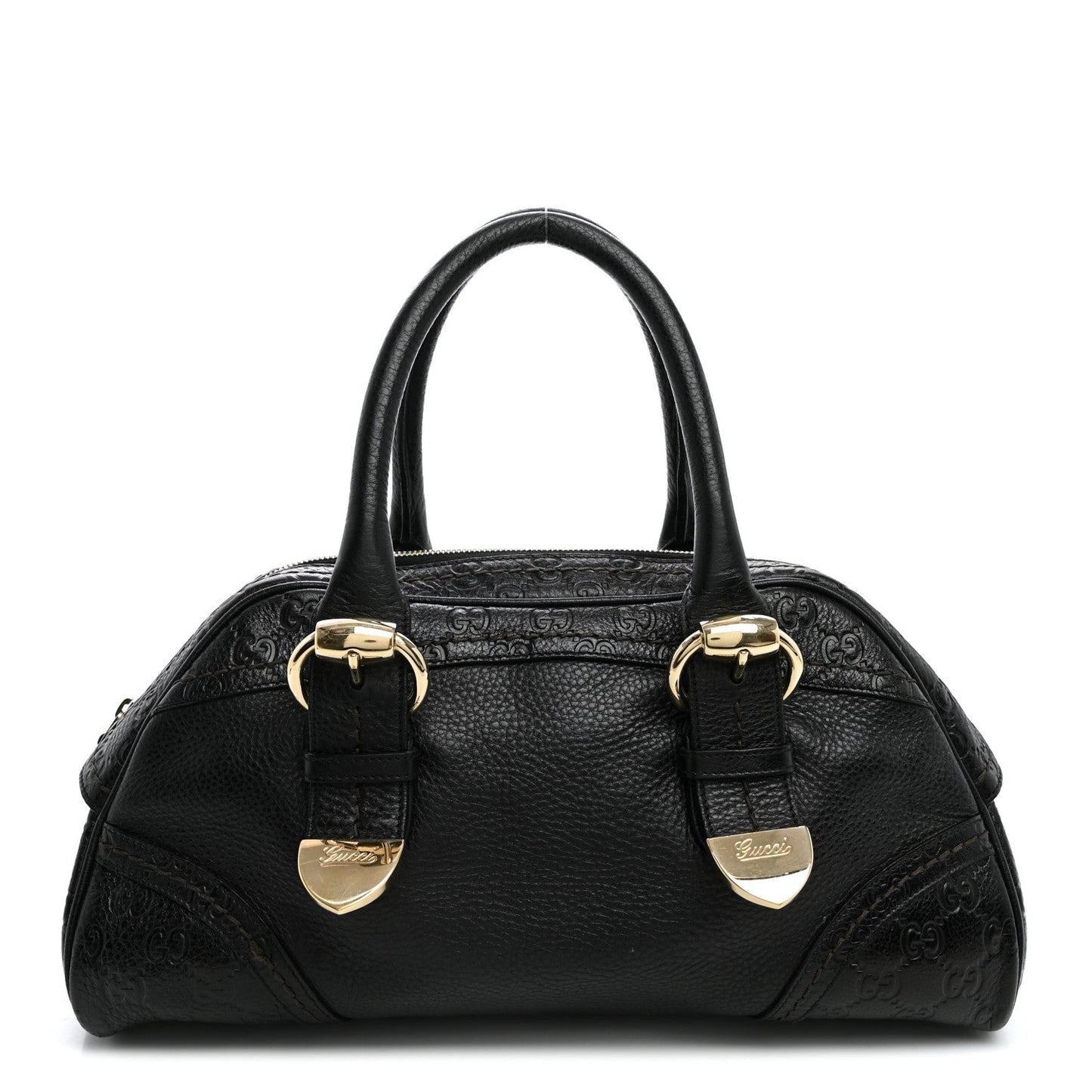 Calfskin Guccissima Signoria Bowler Bag Black