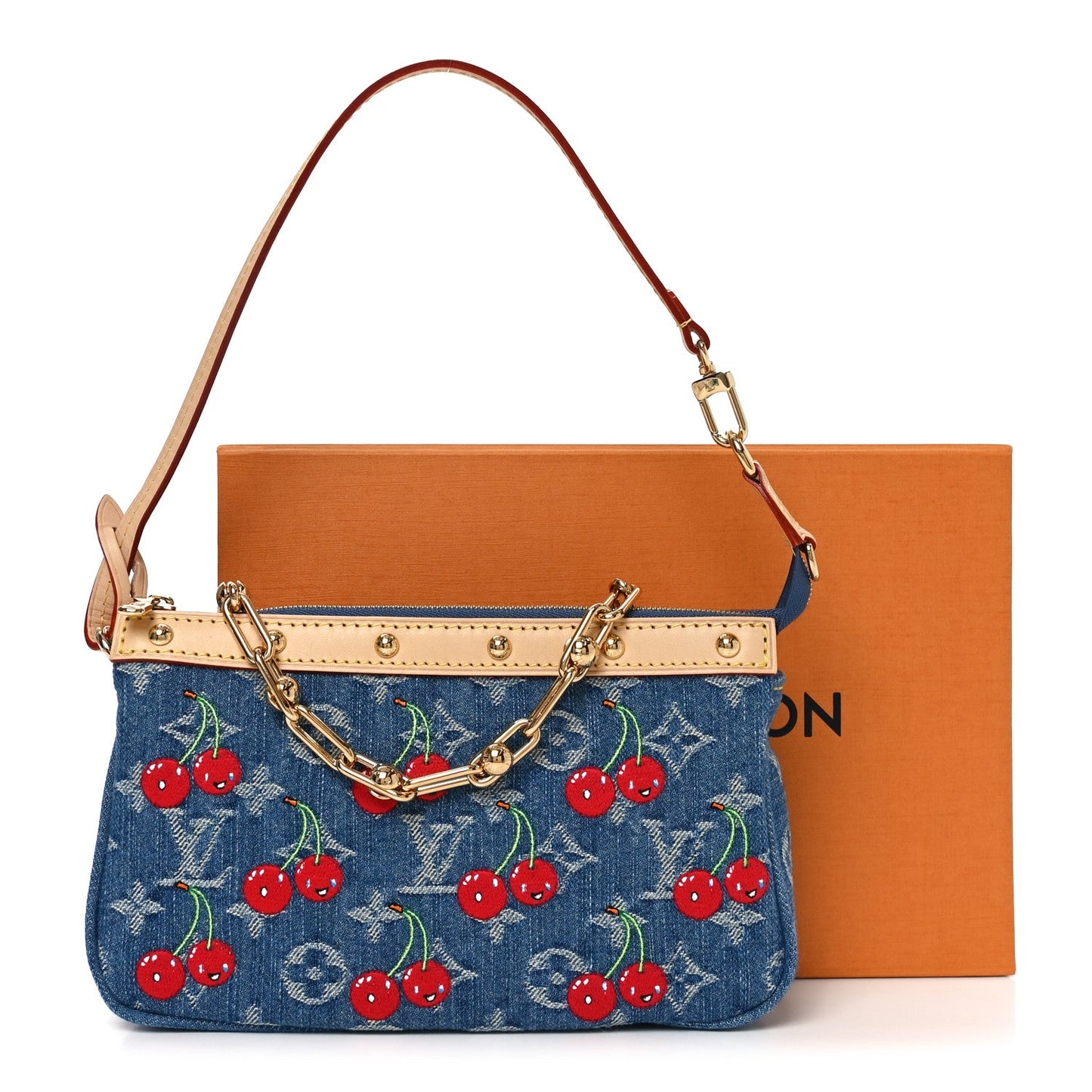 LV X TM Monogram Denim Cerises Pochette Accessories Blue
