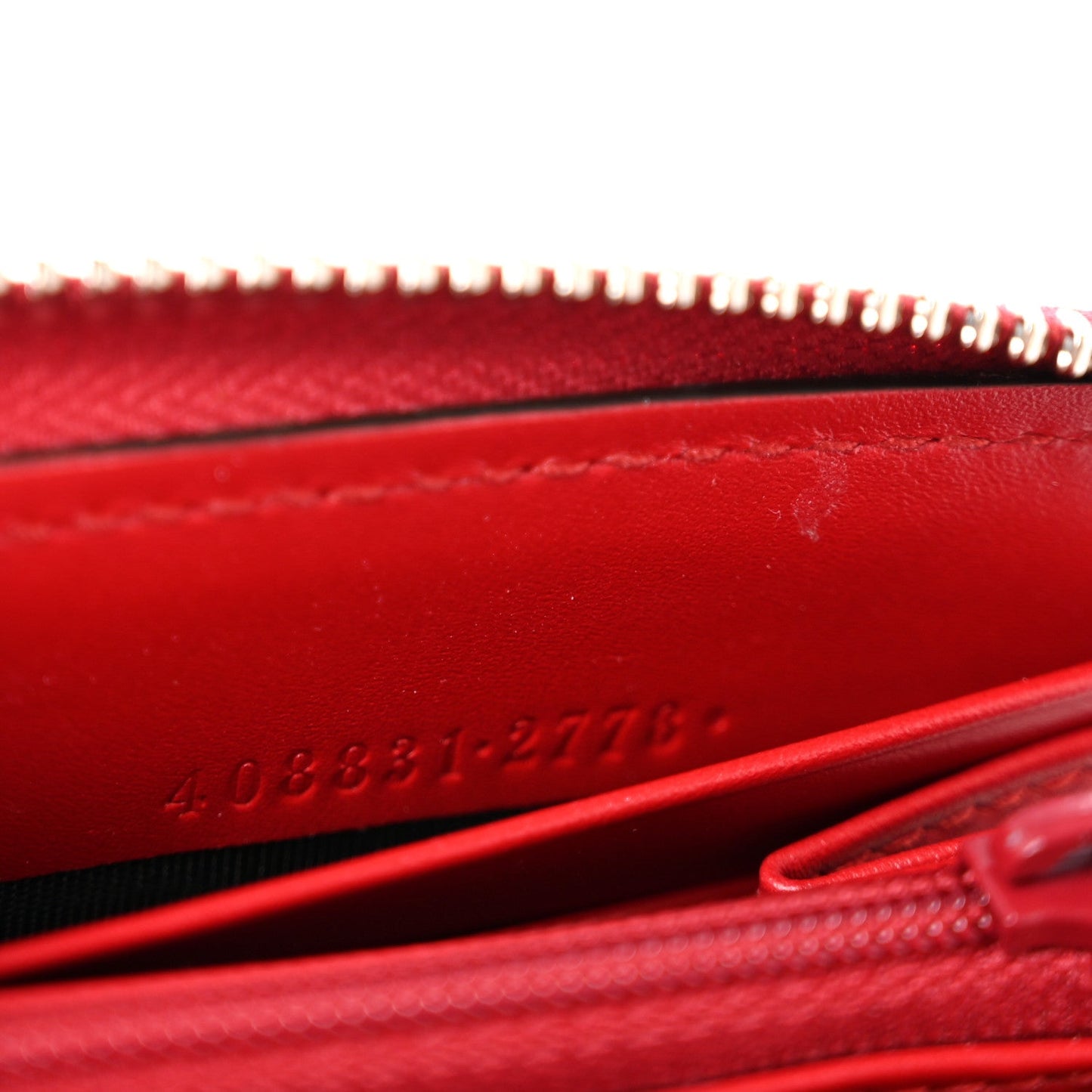 Guccissima Web Zip Around Wallet Red