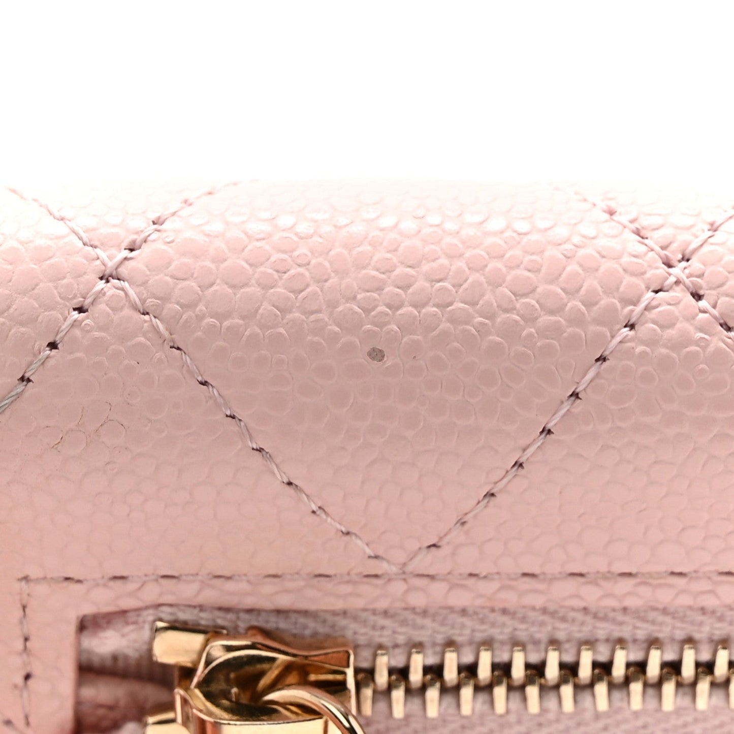Caviar Quilted Compact Flap Wallet Light Pink