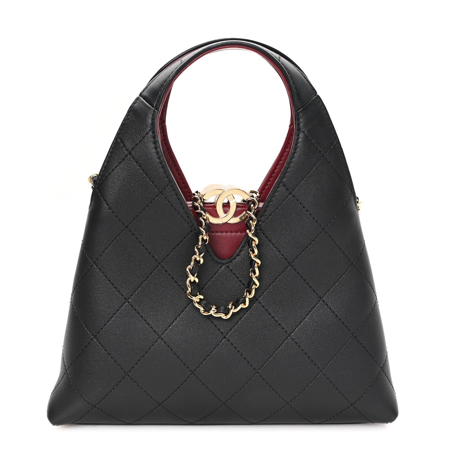 Calfskin Chic Lady Small Shopping Tote Black