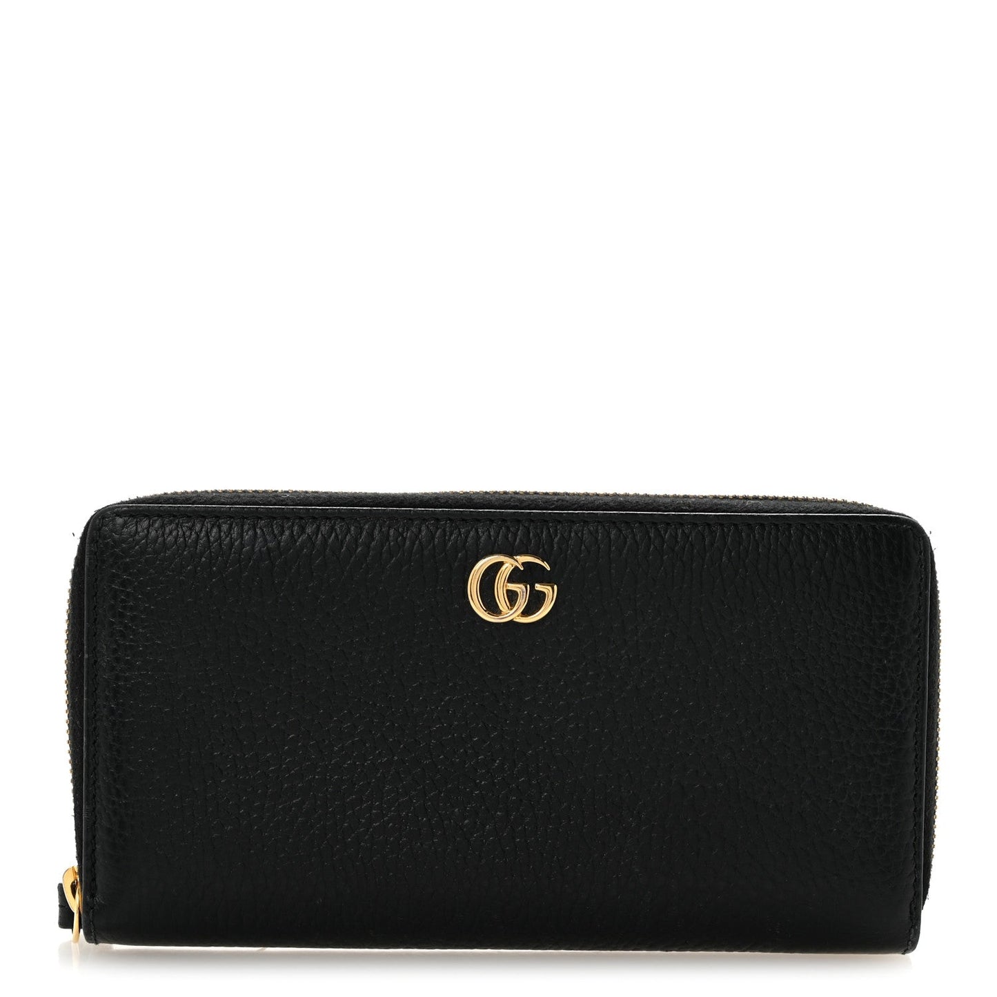Dollar Calfskin GG Marmont Zip Around Wallet Black