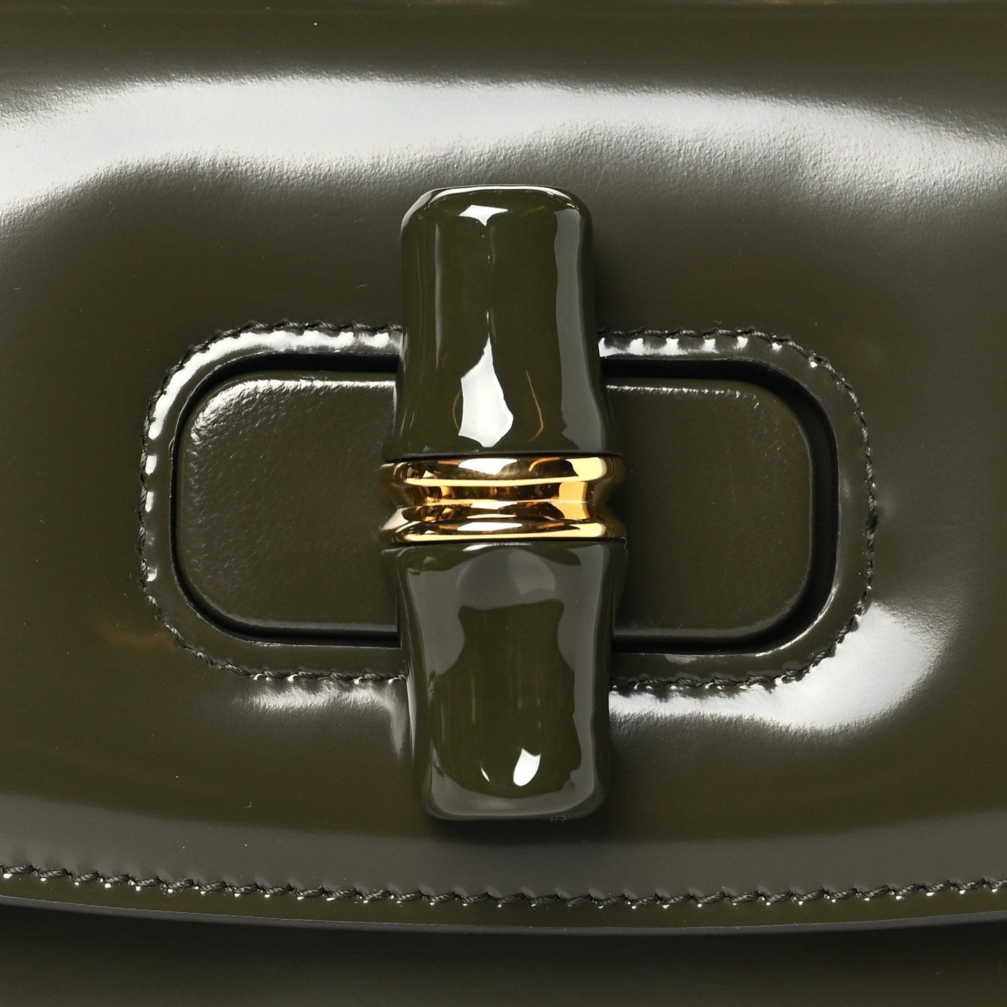 Shiny Polished Calfskin Medium Bamboo Luscious Green
