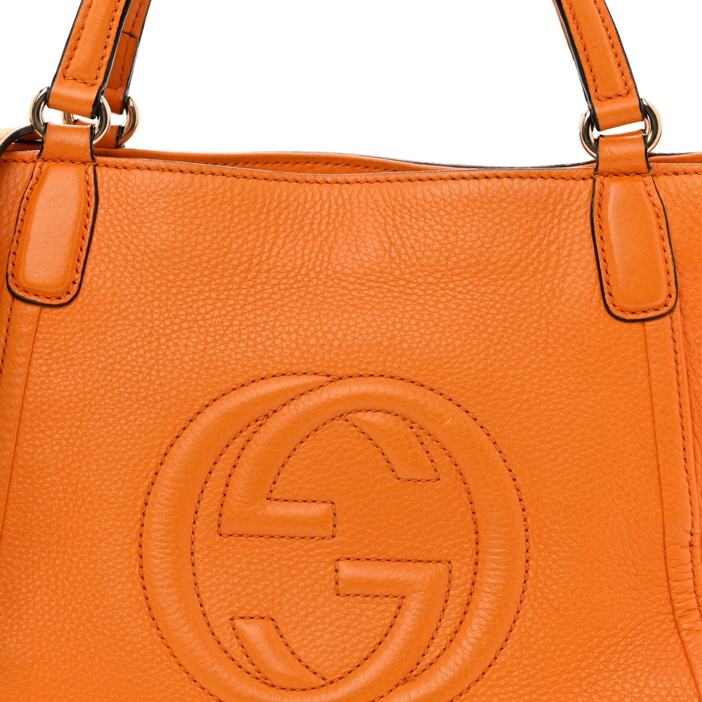 Pebbled Calfskin Small Soho Top Handle Bag Curcuma
