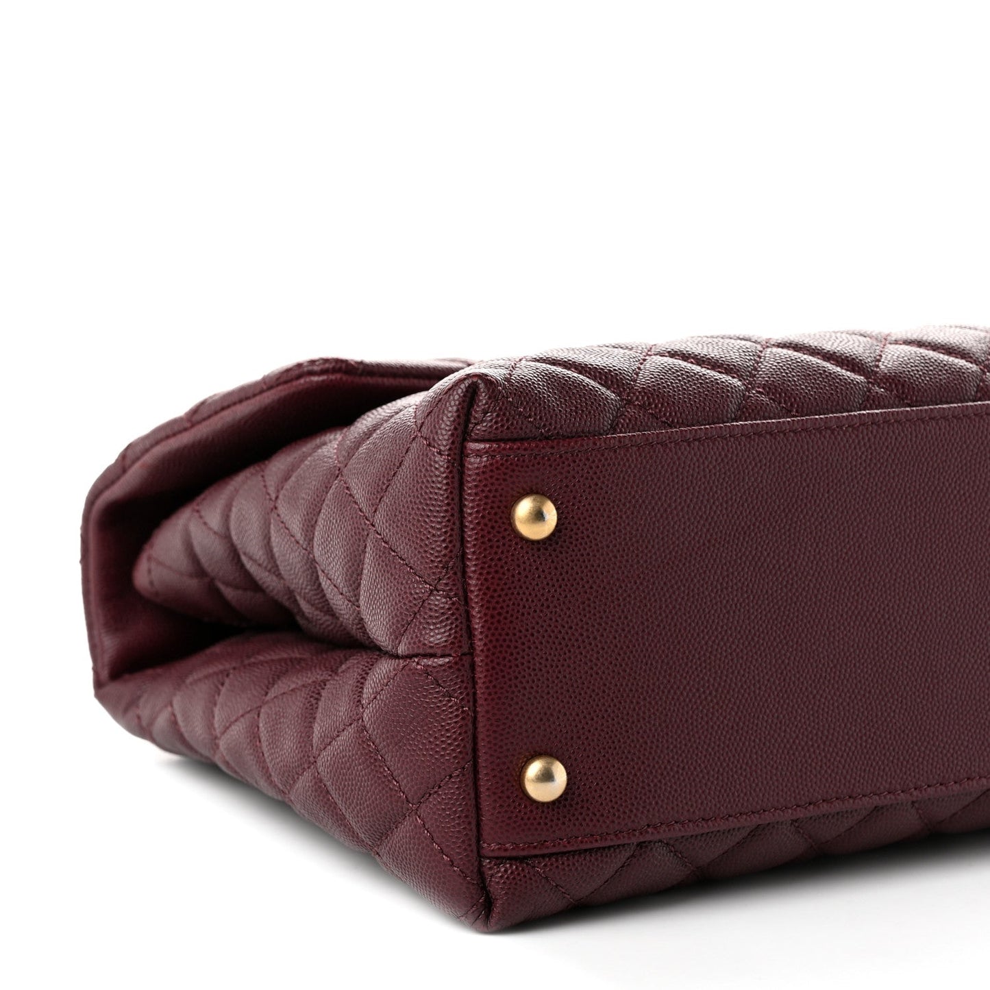 Caviar Lizard Quilted Medium Coco Handle Flap Burgundy